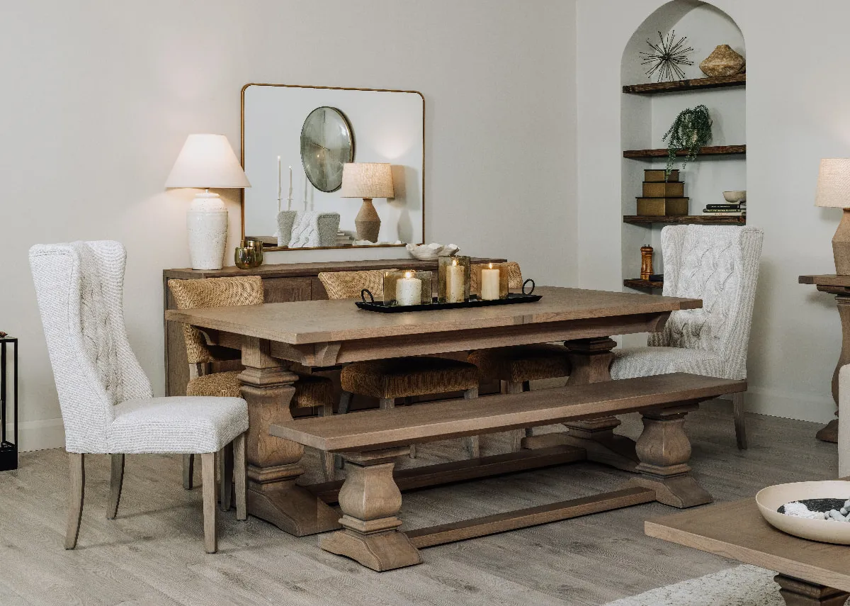 210cm-310cm Vintage Wood Extendable Dining Table - Gold Coast