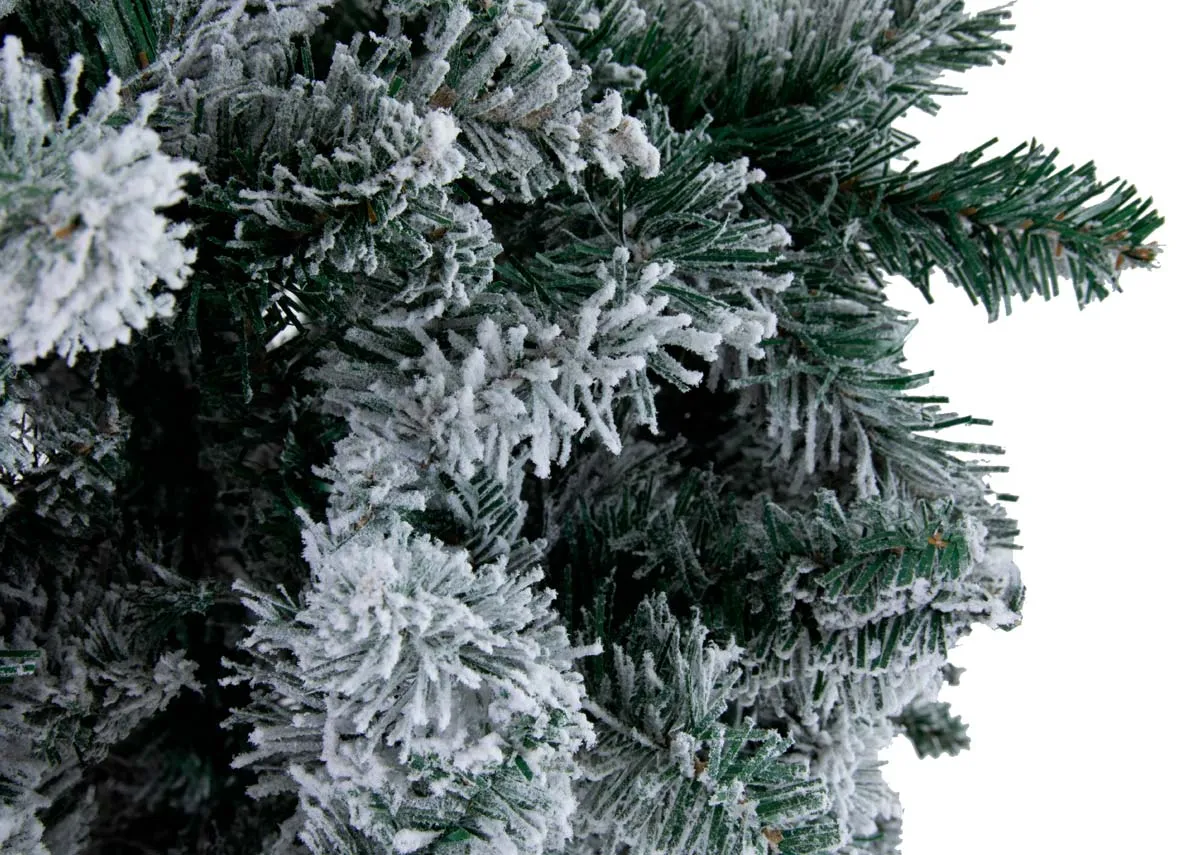 An 8ft artificial white Christmas tree from EZ Livings Noble range. Front view of part 2 of 3 assembled