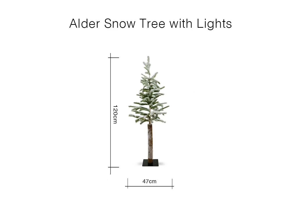 A dimension image of the Alder Snow Tree with 120cm Height