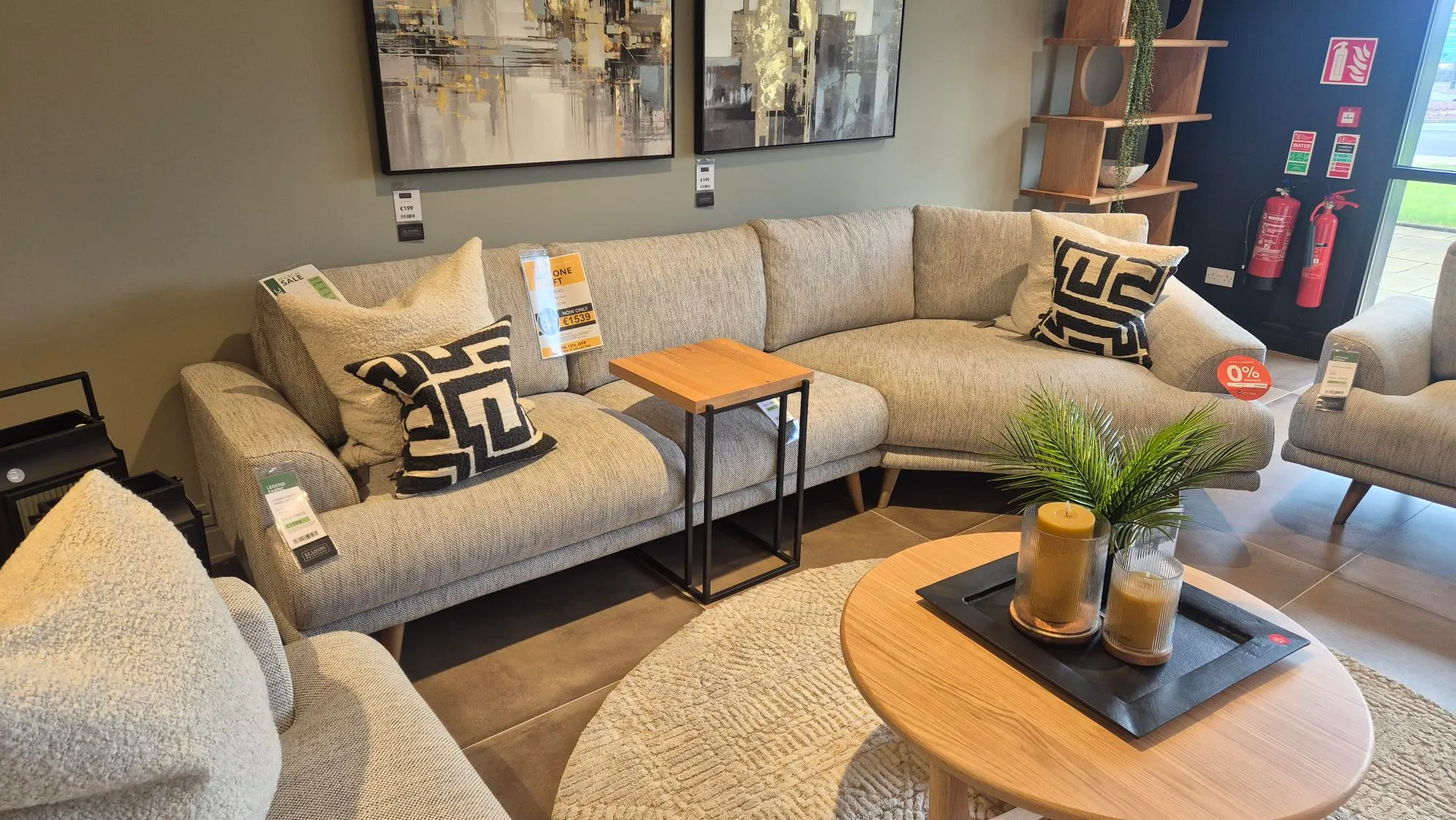 Legend 2.5 Seater/1.5 Grey Fabric Corner Sofa (Castlebar Floor Model)