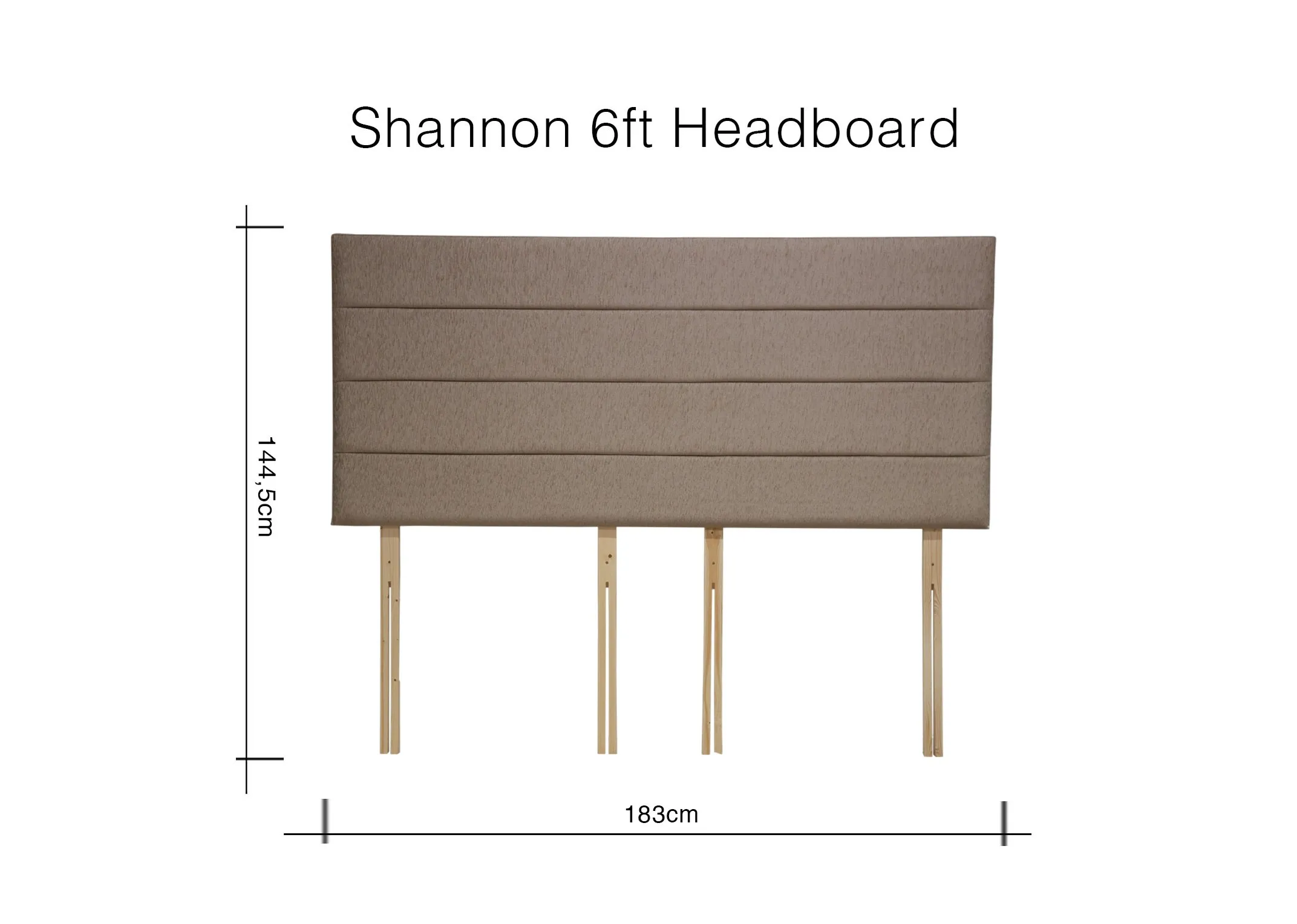 A dimension image of the Shannon 6ft Headboard 144.5cm (Height) x 183cm (Width)