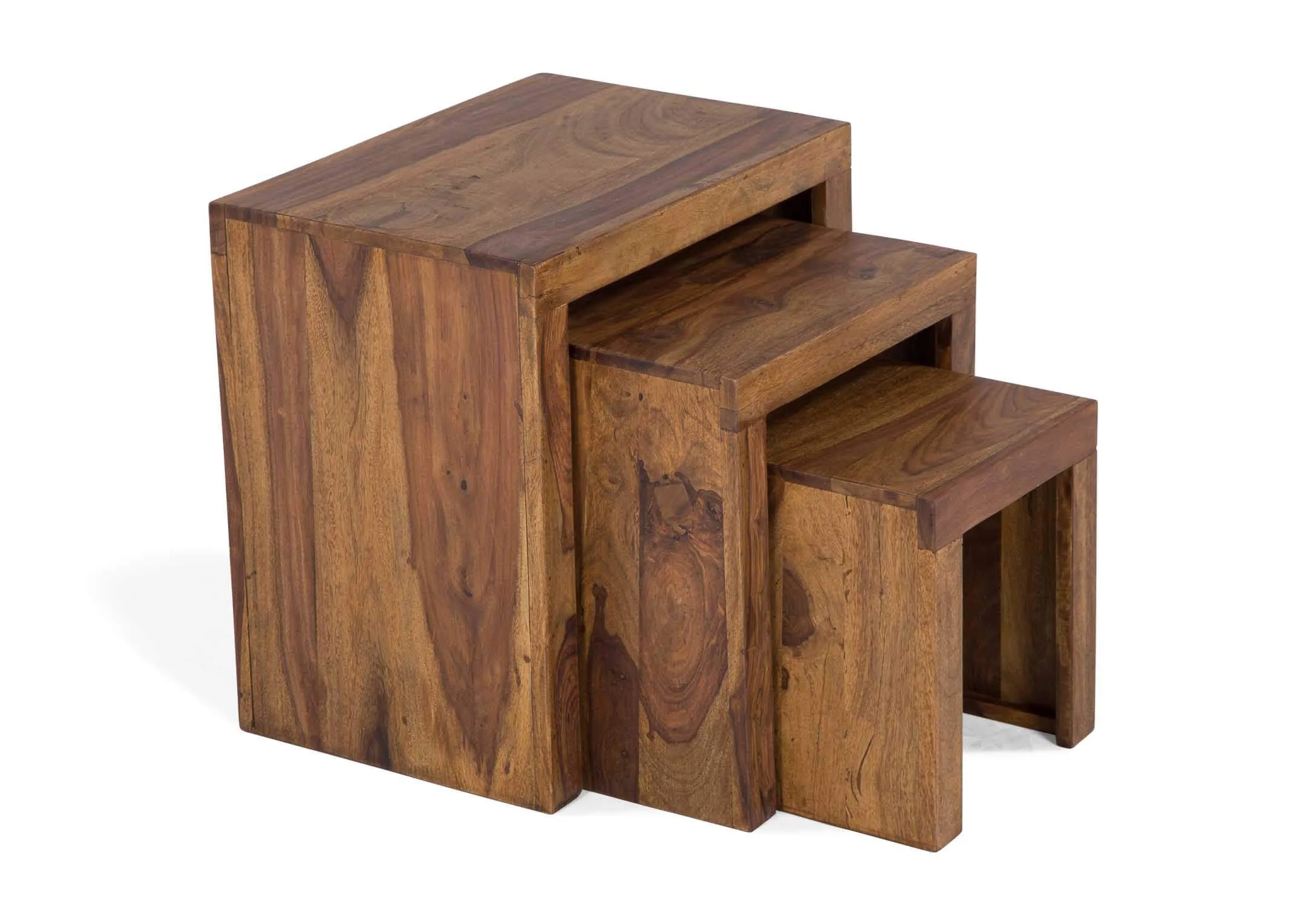 Sheesham Wood Nest of Three Tables - India