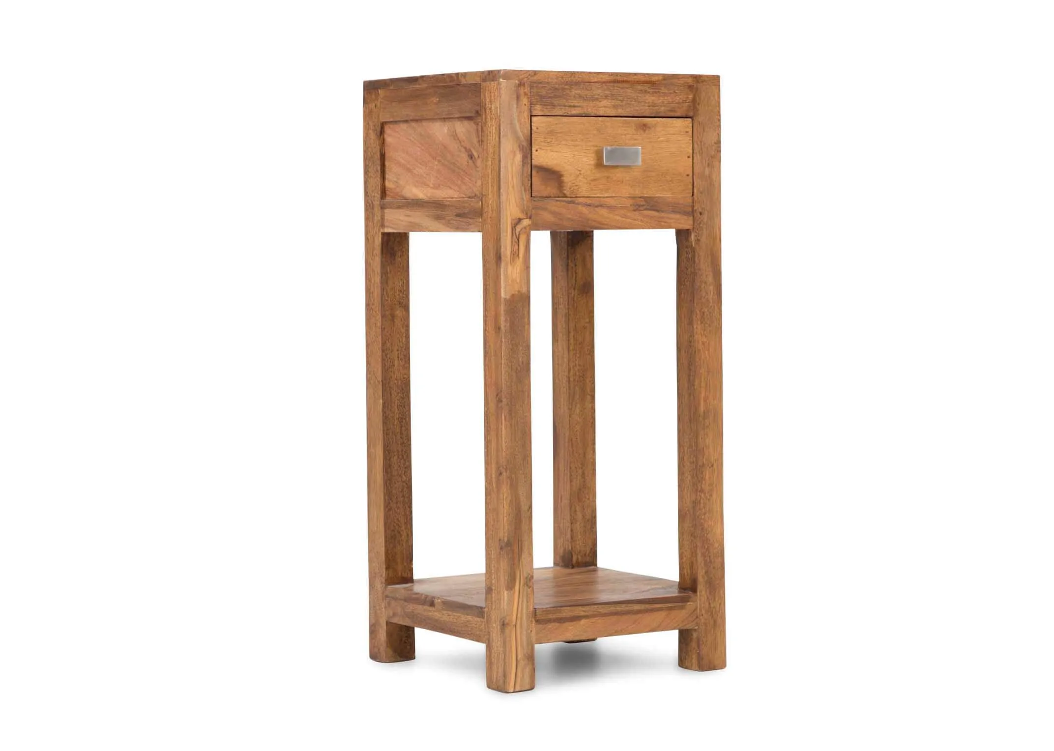 One Drawer Sheesham Wood Low Stool - India