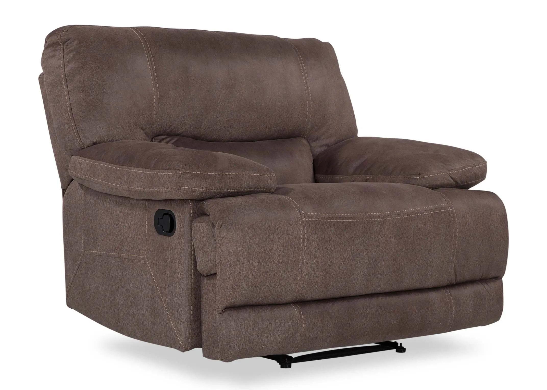 A view from an angle of the Baxter recining armchair.