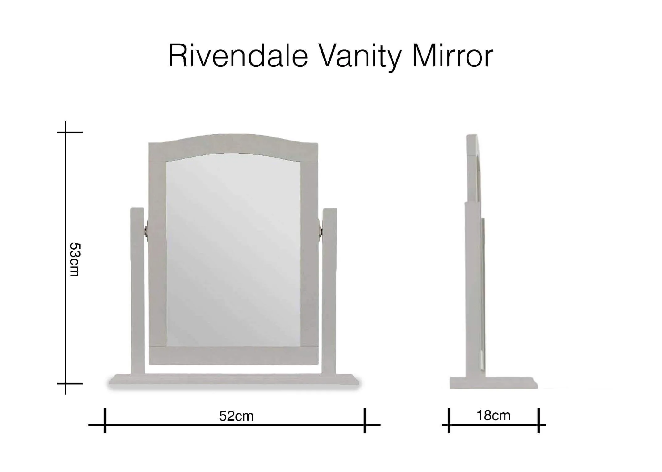Rivendale grey mirror 53cm (Height) x 52cm (Width) x 19cm (Depth)