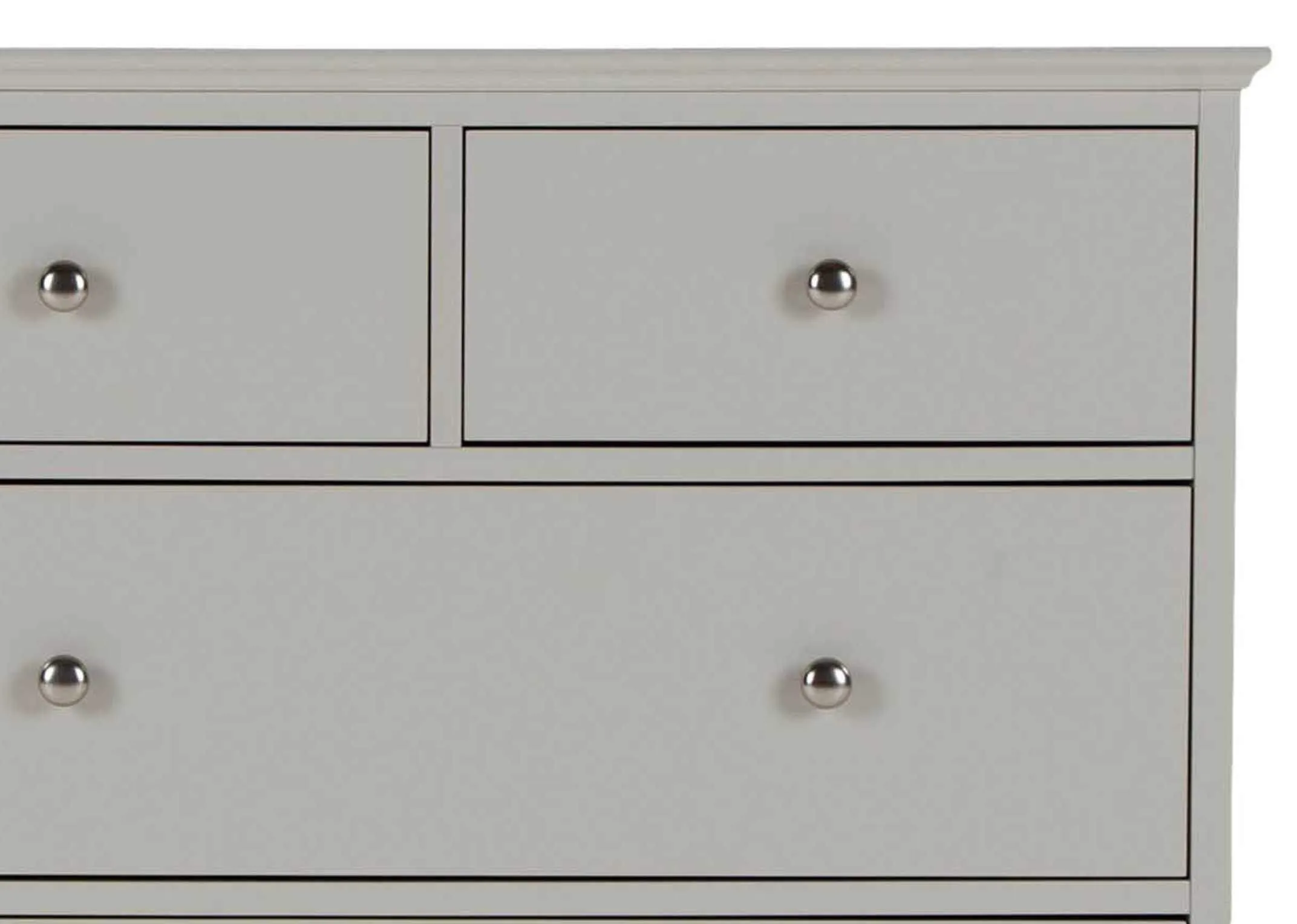 A lifestyle image of the grey rivendale bed with Chest & locker from EZ Living Furniture