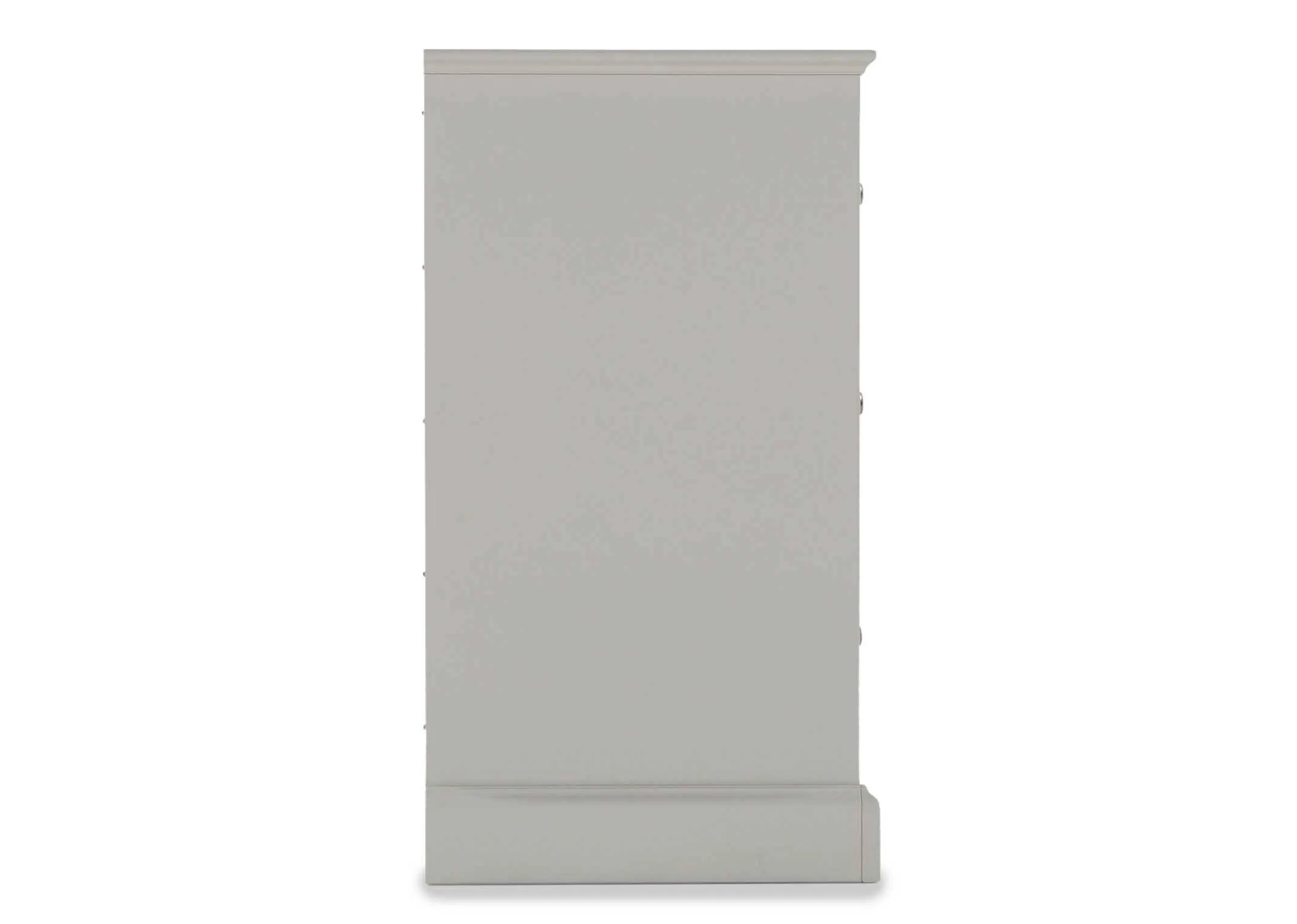 Full back view of the Rivendale two door one drawer wardrobe showing the grey finish on the back