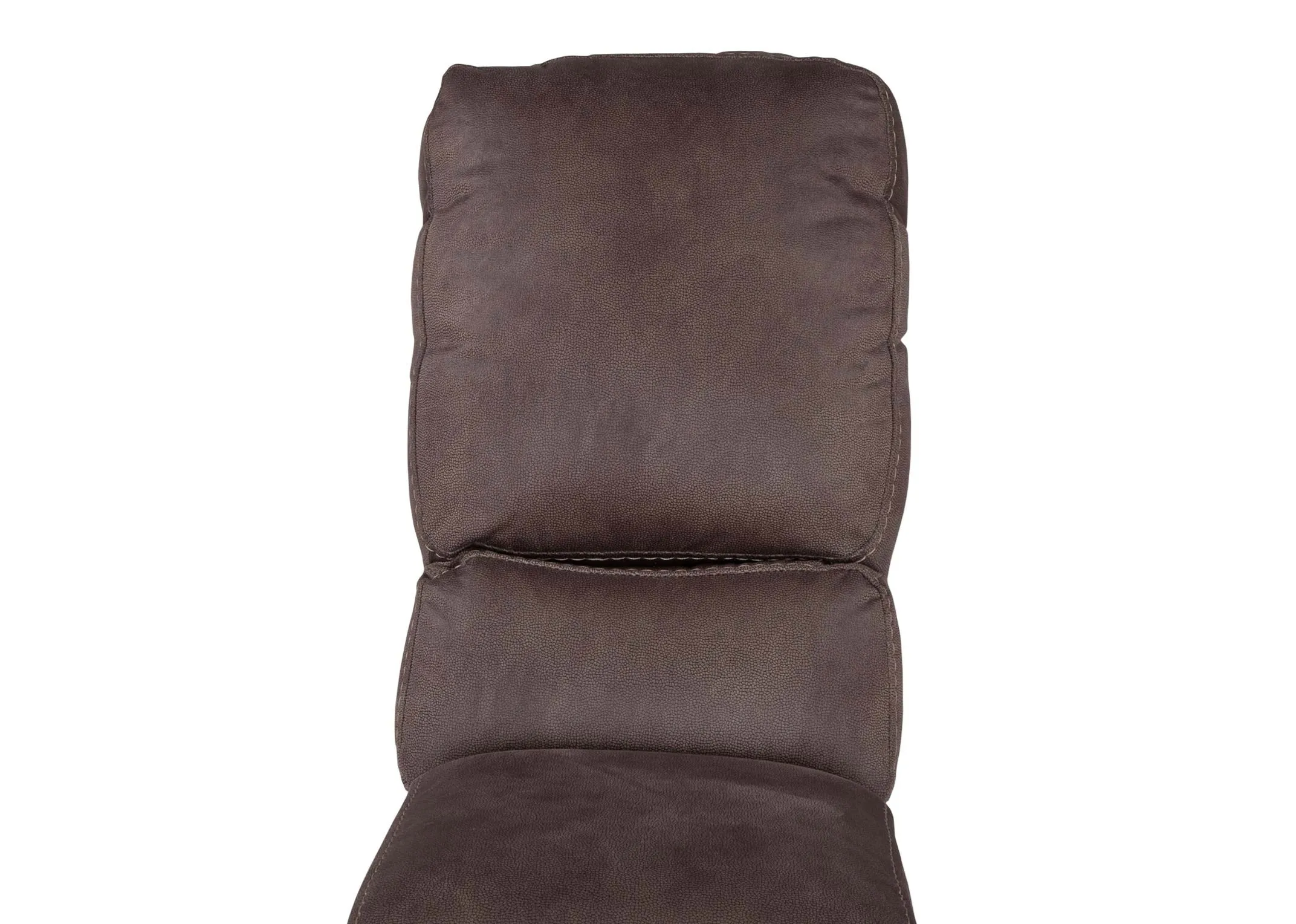 A close up of the backrest on the Baxter taupe fabric drinks holder.