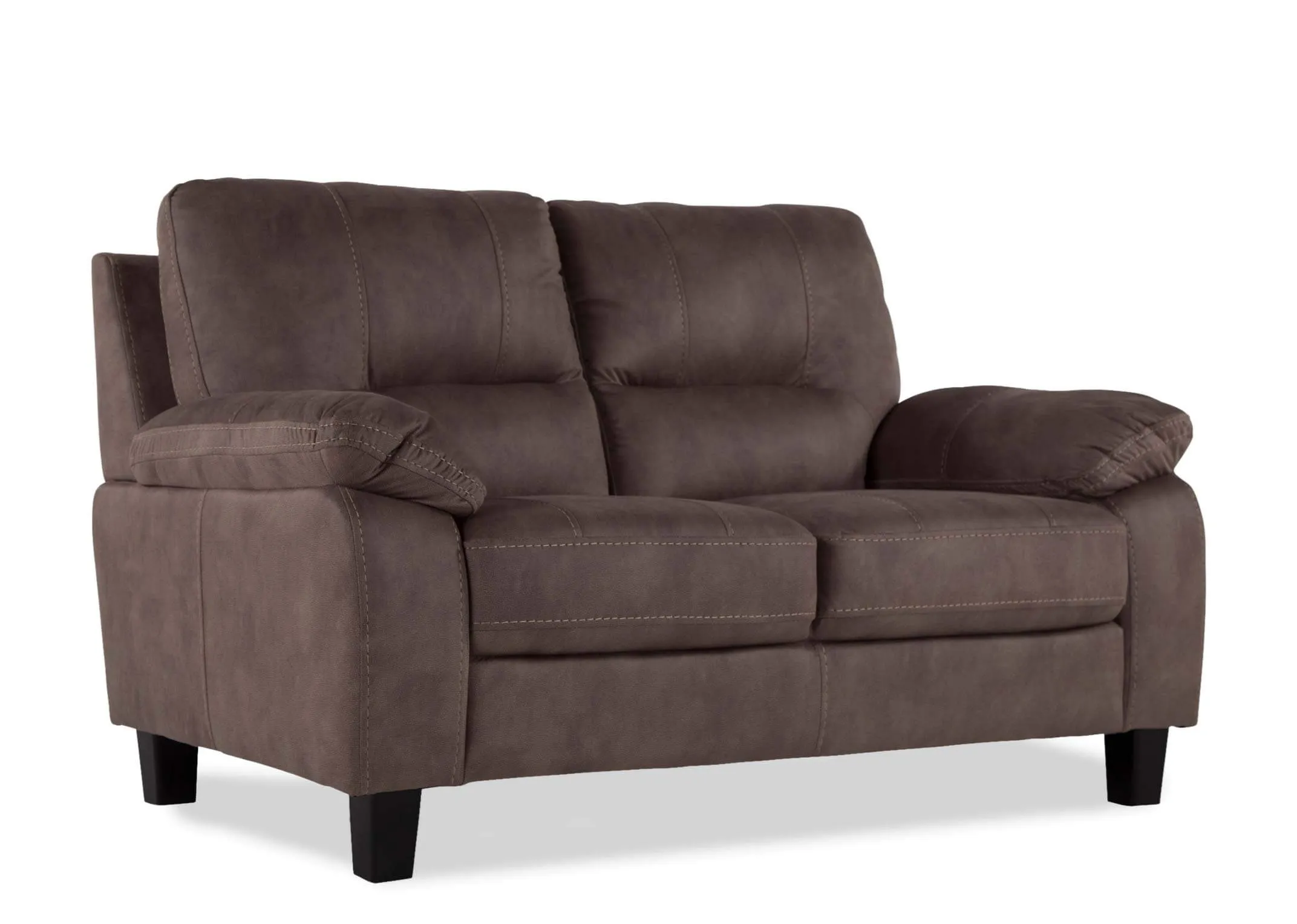 2 Seater Taupe Faux Suede Fabric Sofa - Nikita