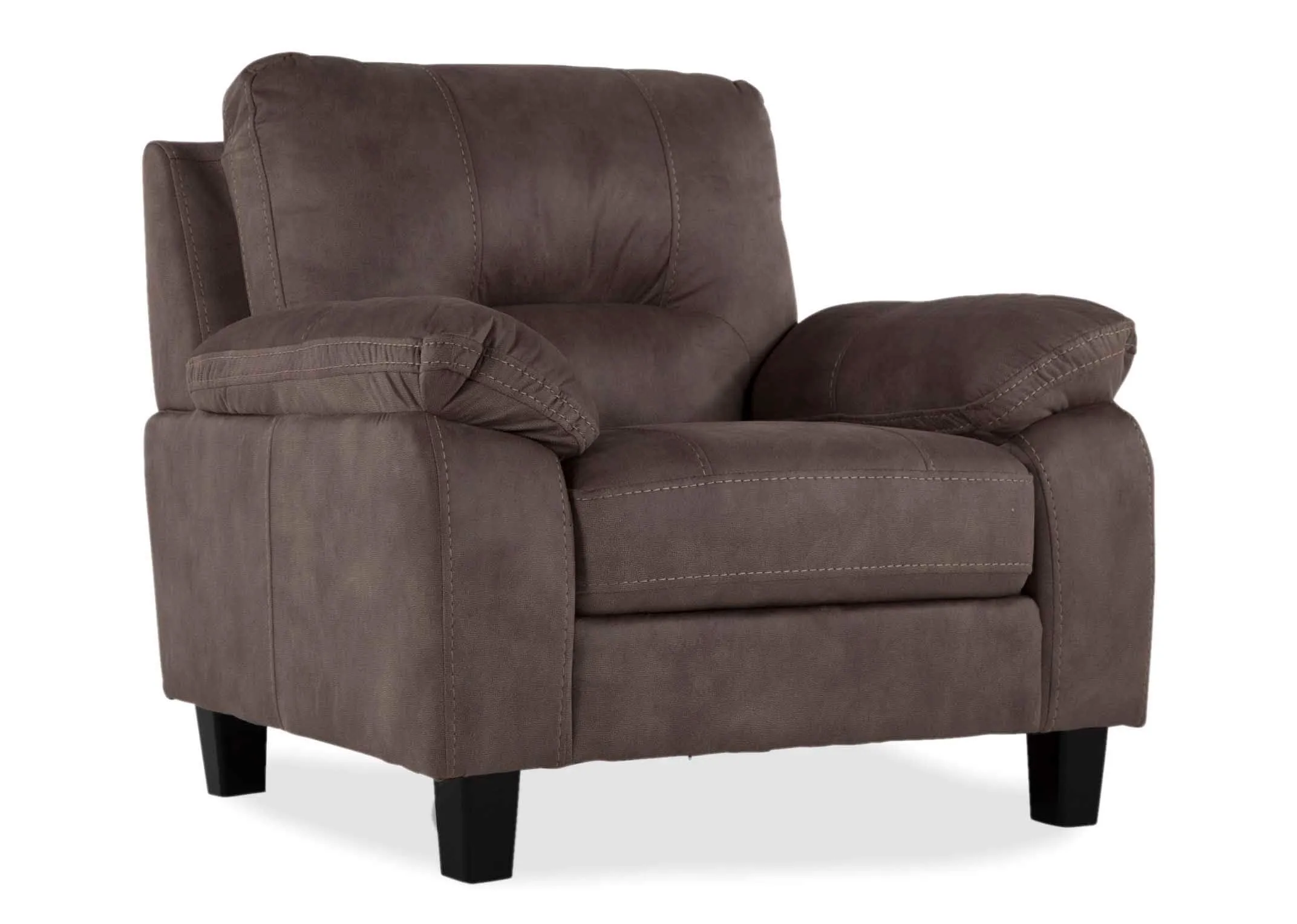 Taupe Faux Suede Fabric Armchair - Nikita