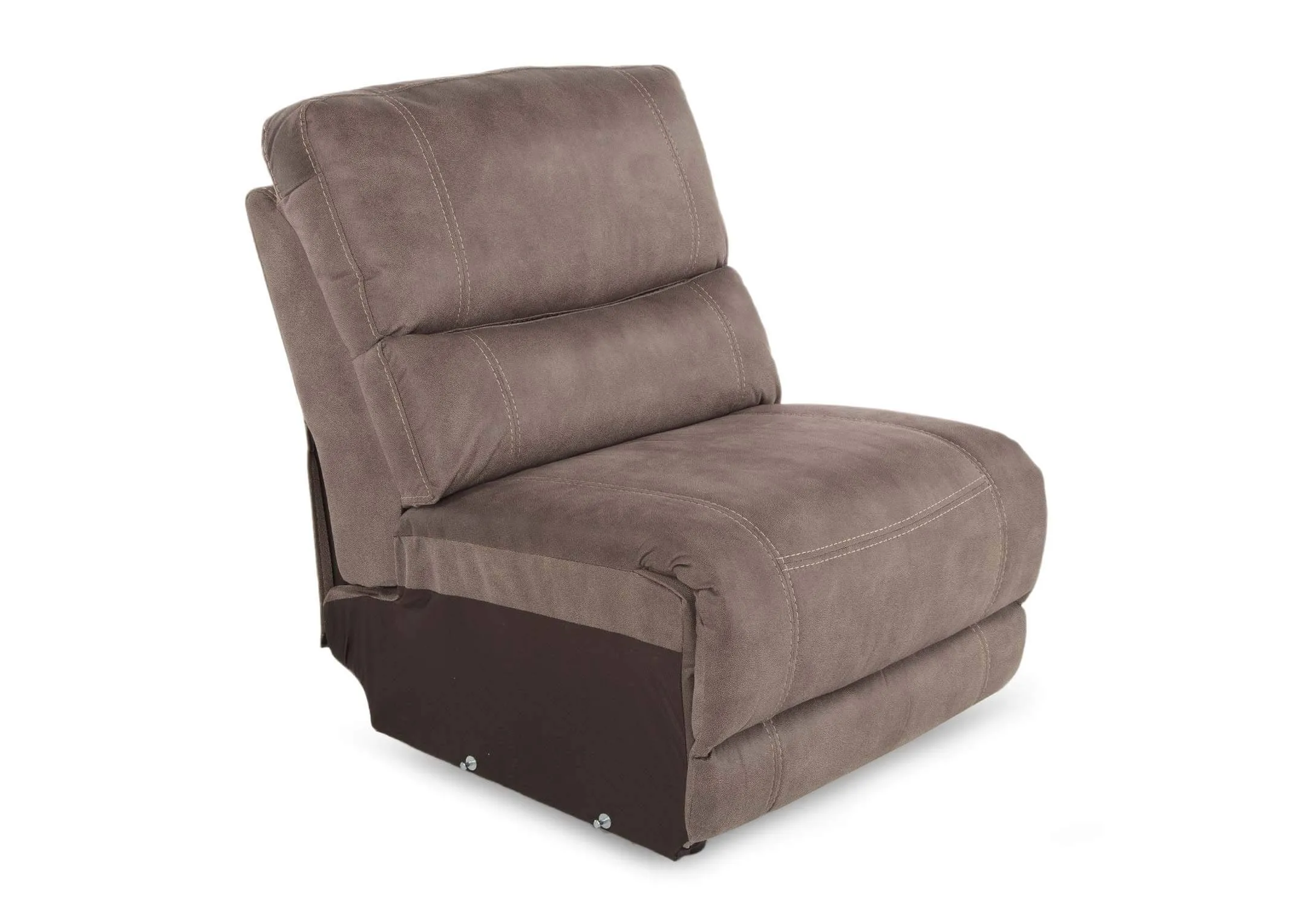 Taupe Faux Suede Fabric Armless Unit - Baxter