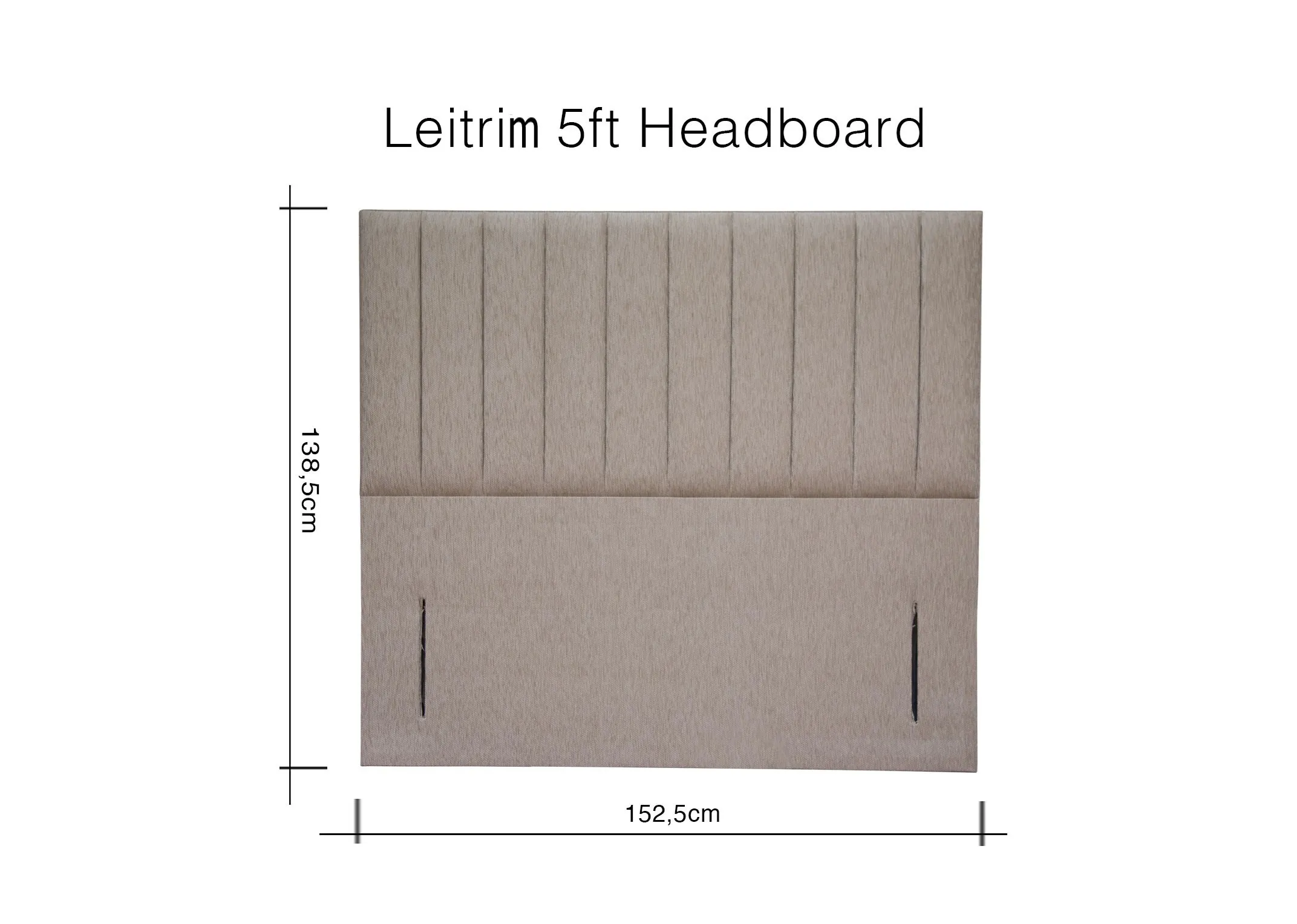 A dimension image of the Leitrim 5ft Full Height Headboard 138.5cm (Height) x 152.5cm (Width)