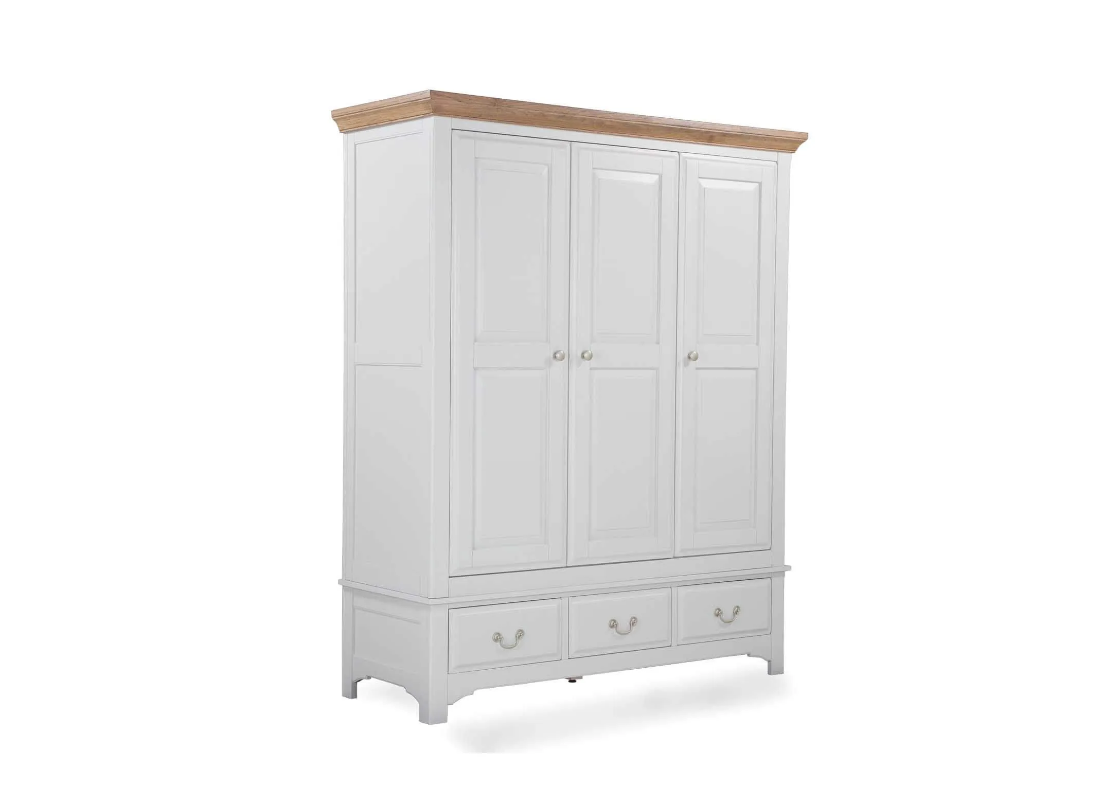 Three Door Three Drawer Grey Wardrobe - Georgia