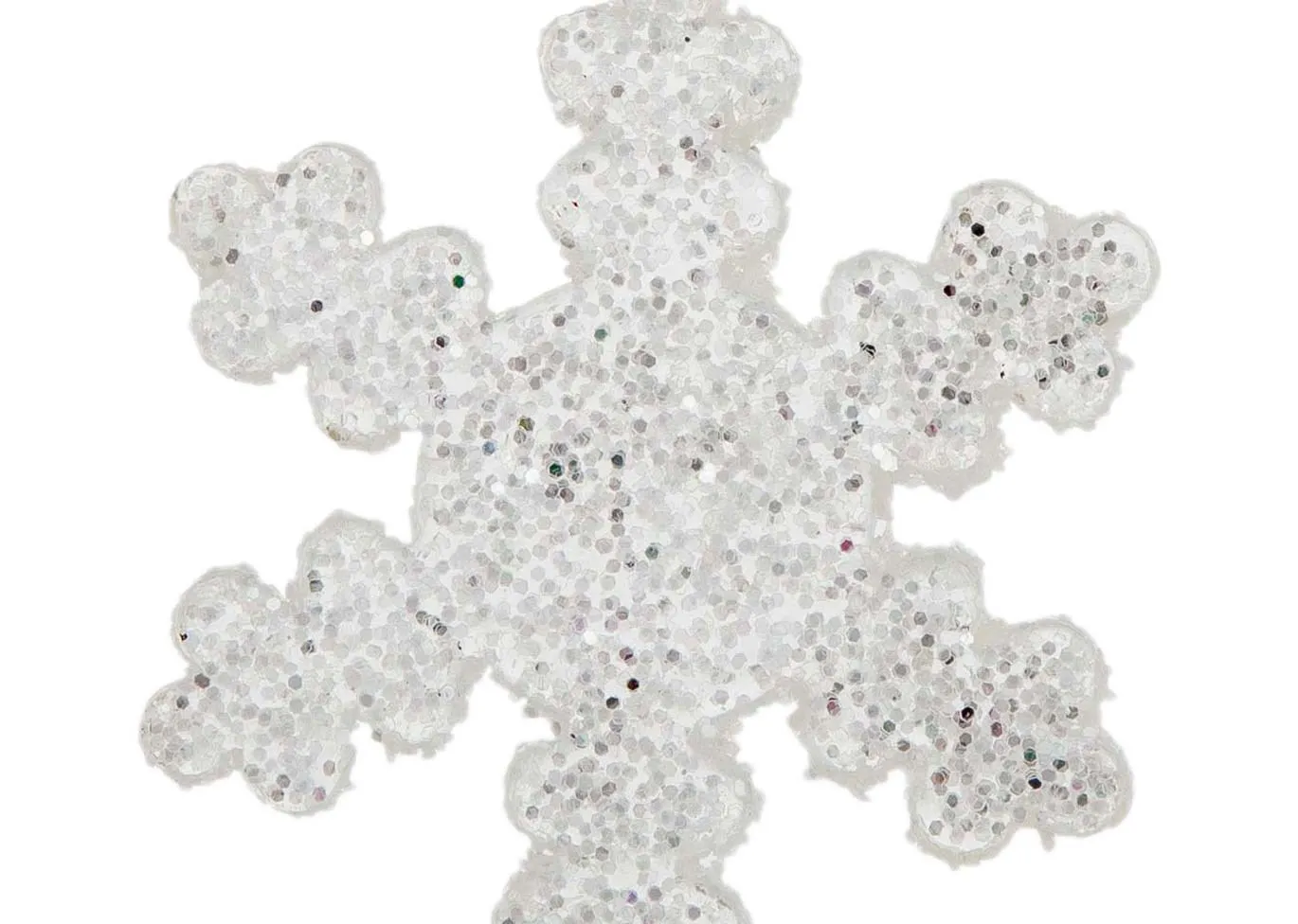 Glass Snowflake Christmas decoration in a closeup image of the detail