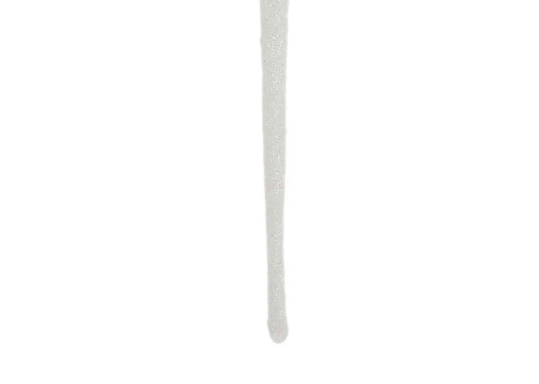 Medium Christmas Icicle decoration in a closeup image of the bottom bulb