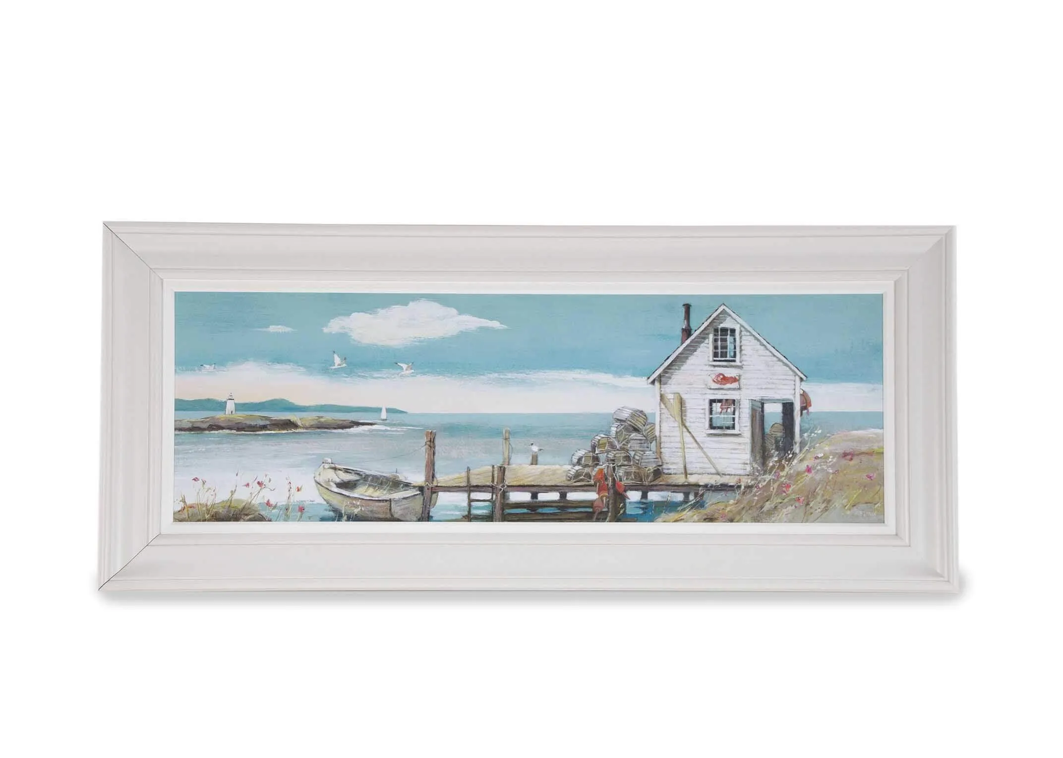 59cm x 138cm Framed Print - Lobster Pots