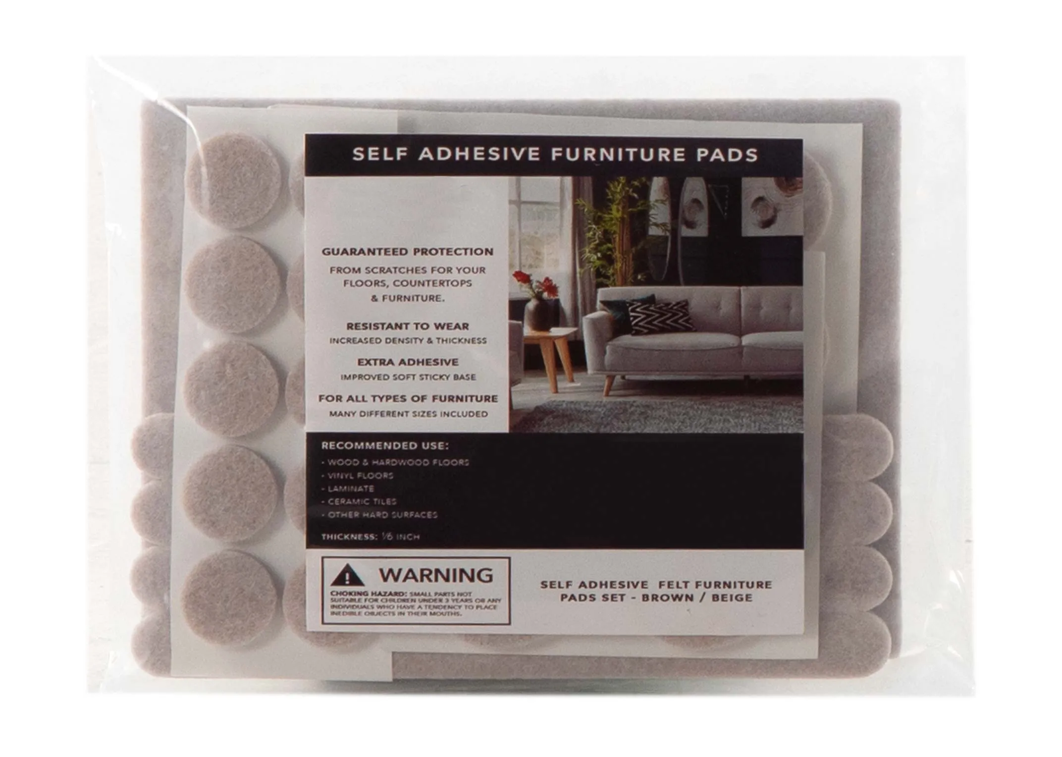 A packet of self adhesive furniture pads from EZ Living Furniture's Home Accessories range