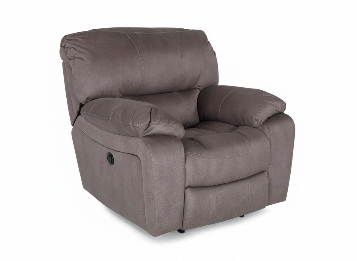 Grey Suede Fabric Reclining Armchair - Bradford