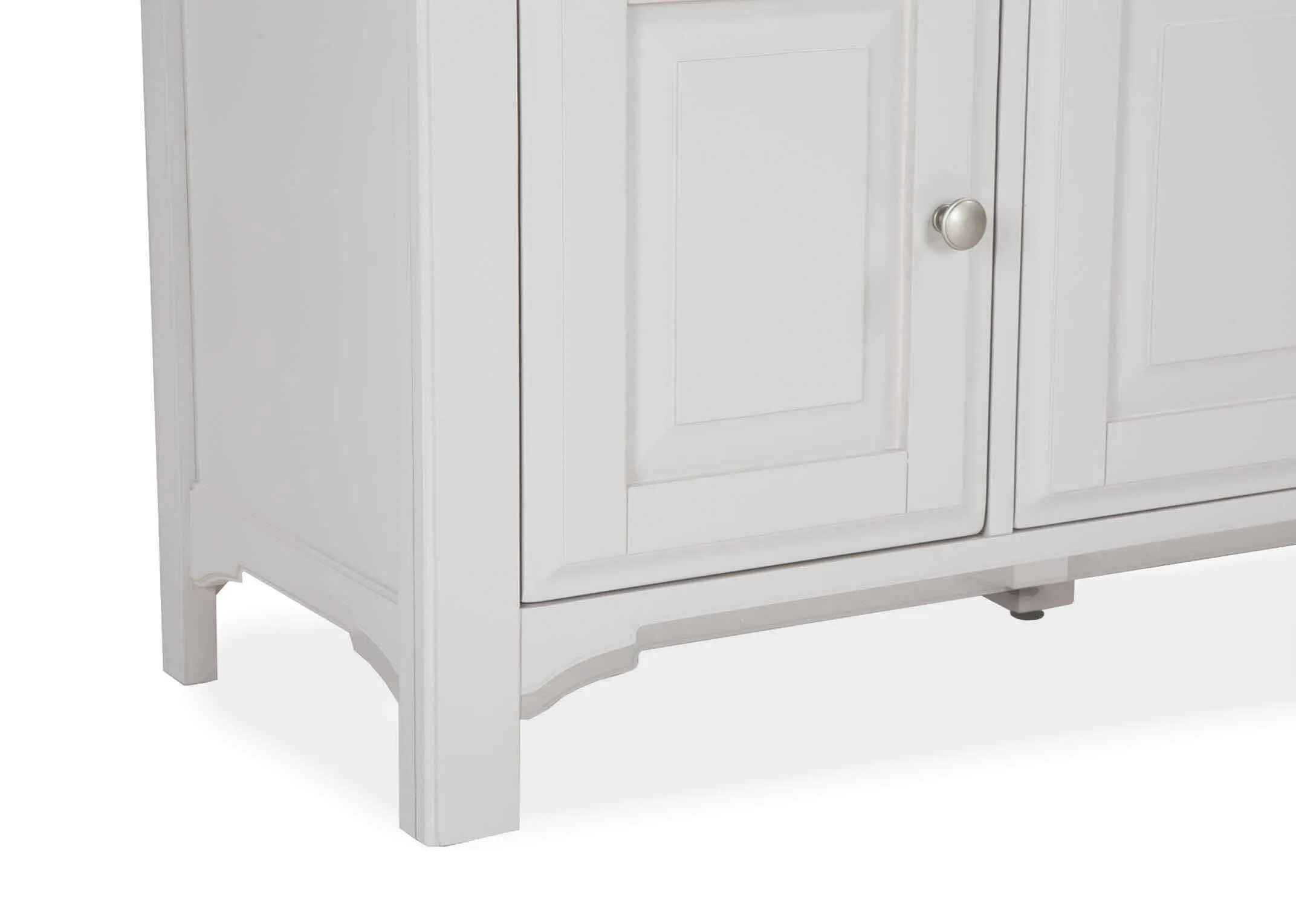 Close-up view of legs of the natural grey oak Georgia buffet hutch
