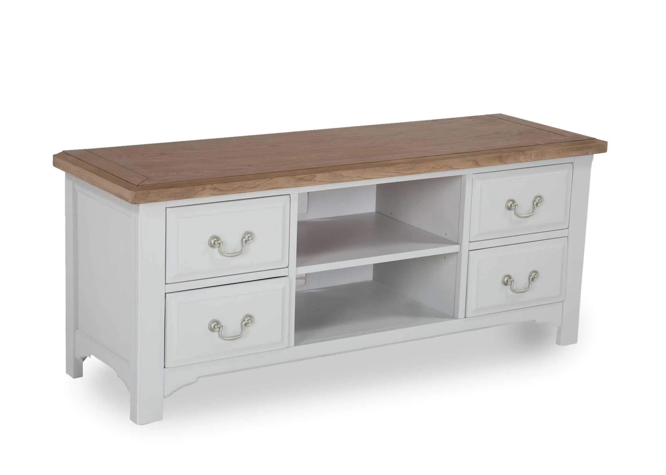 A power shot of the Georgia 4 drawer 2 shelf tv unit.