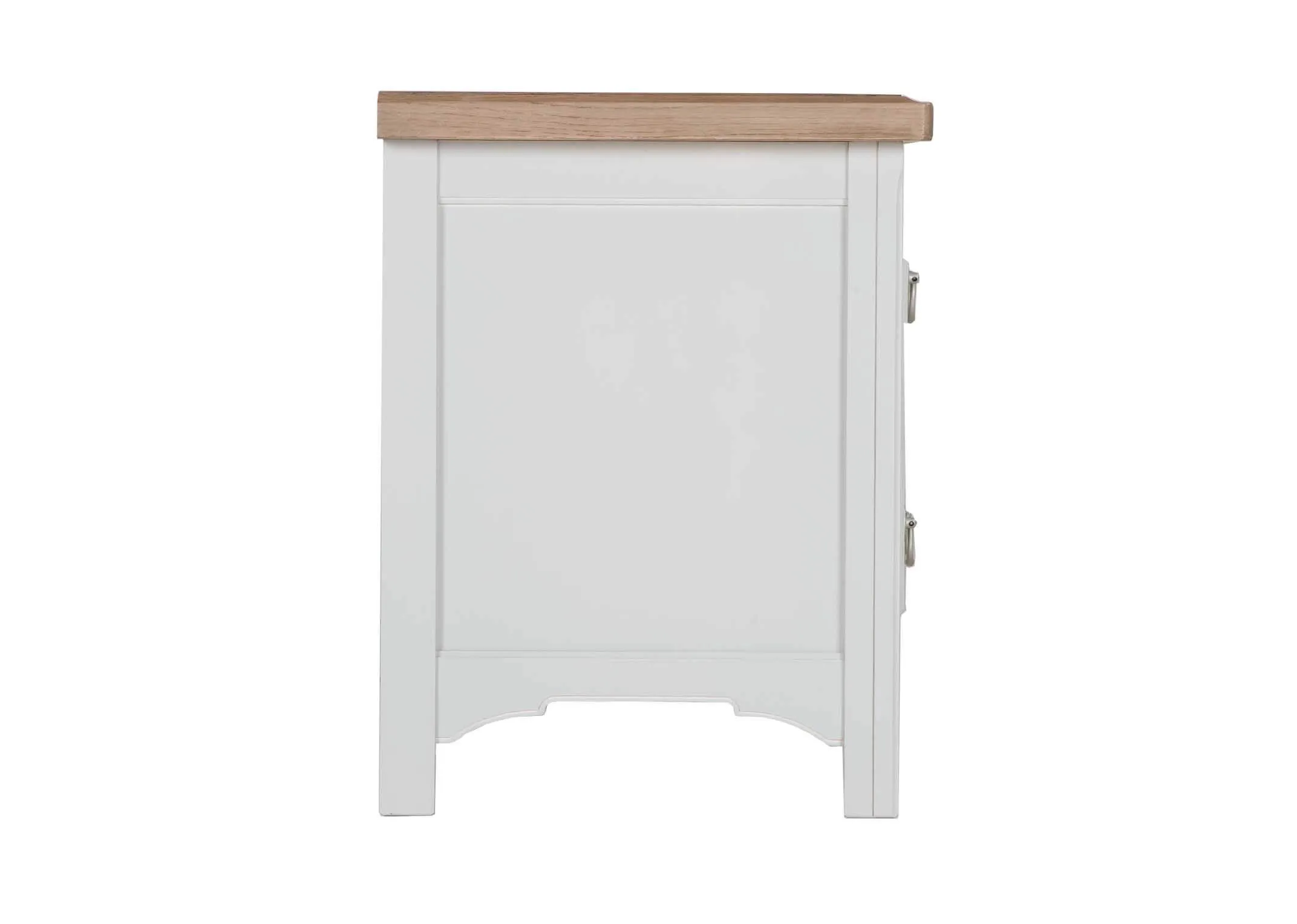 A shot of the right hand side of the Georgia 4 drawer 2 shelf tv unit.