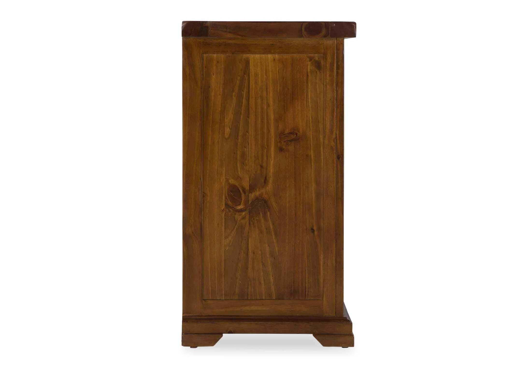 Side view of seven-drawer dark solid wood classic chest Aisling