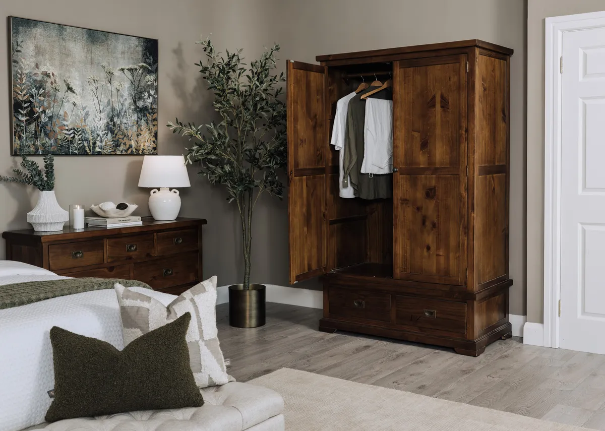 Solid Two Door Two Drawer Wardrobe - Aisling