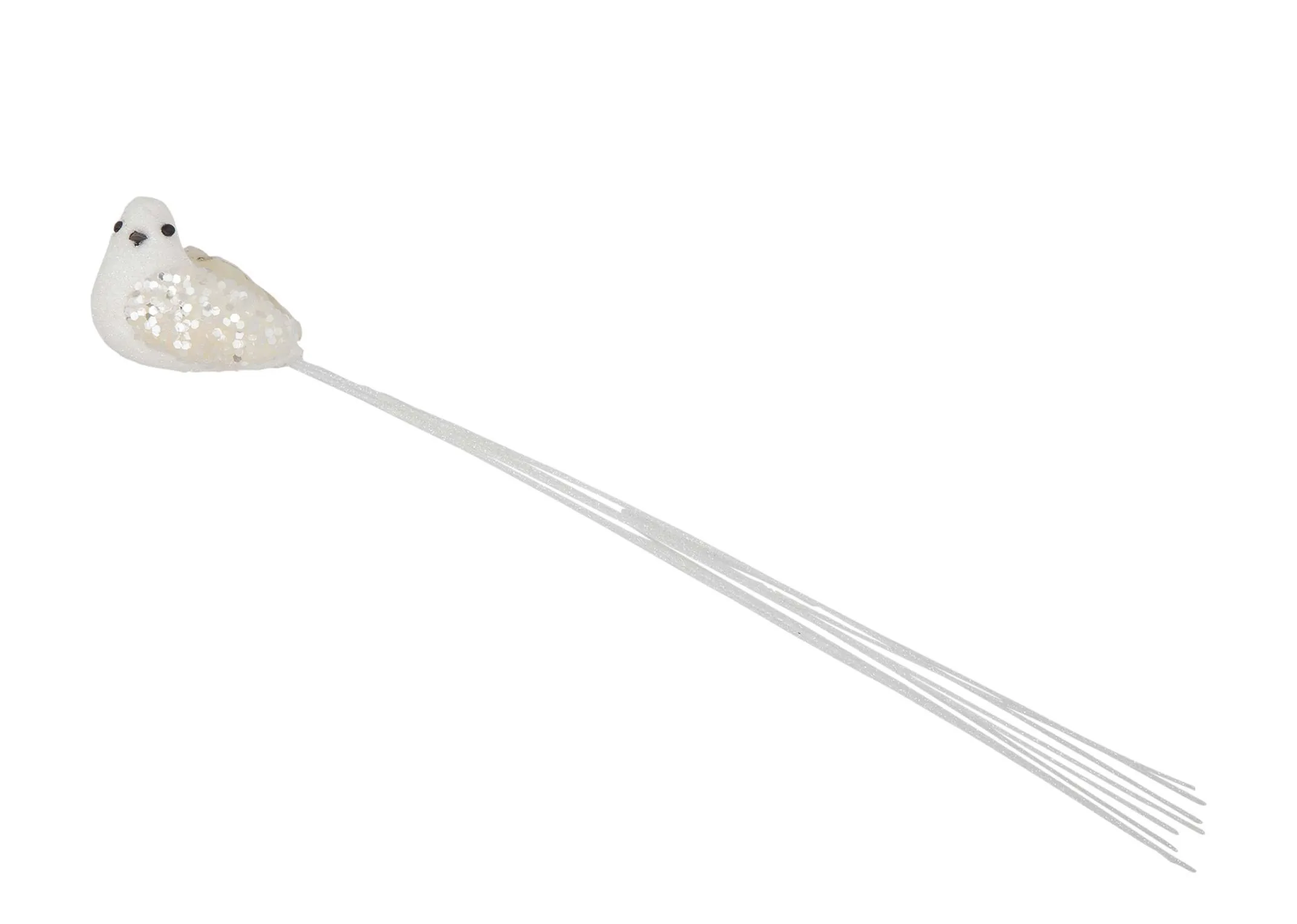 White Bird with Glitter Wings - Christmas Decoration