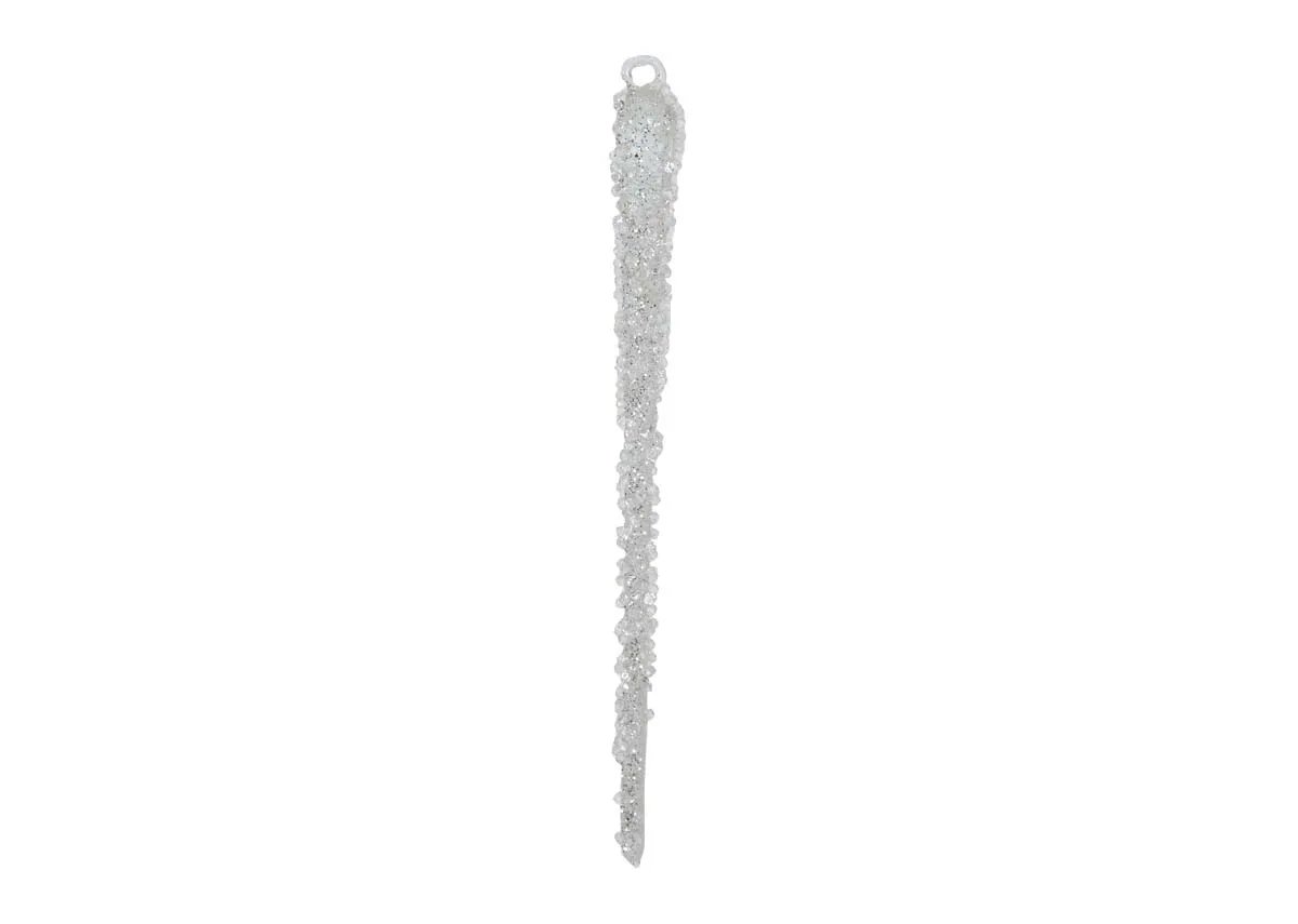 Box of 6  Antique Glitter Icicles 20cm - Christmas Decoration