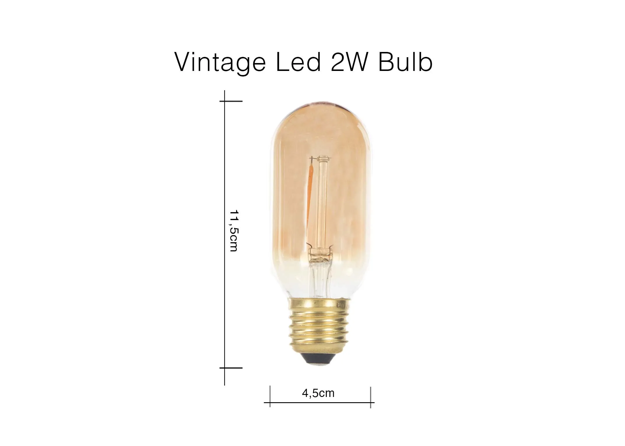 Vintage 1 watt LED light bulb 11cm (Height) x 6.5cm (Width)