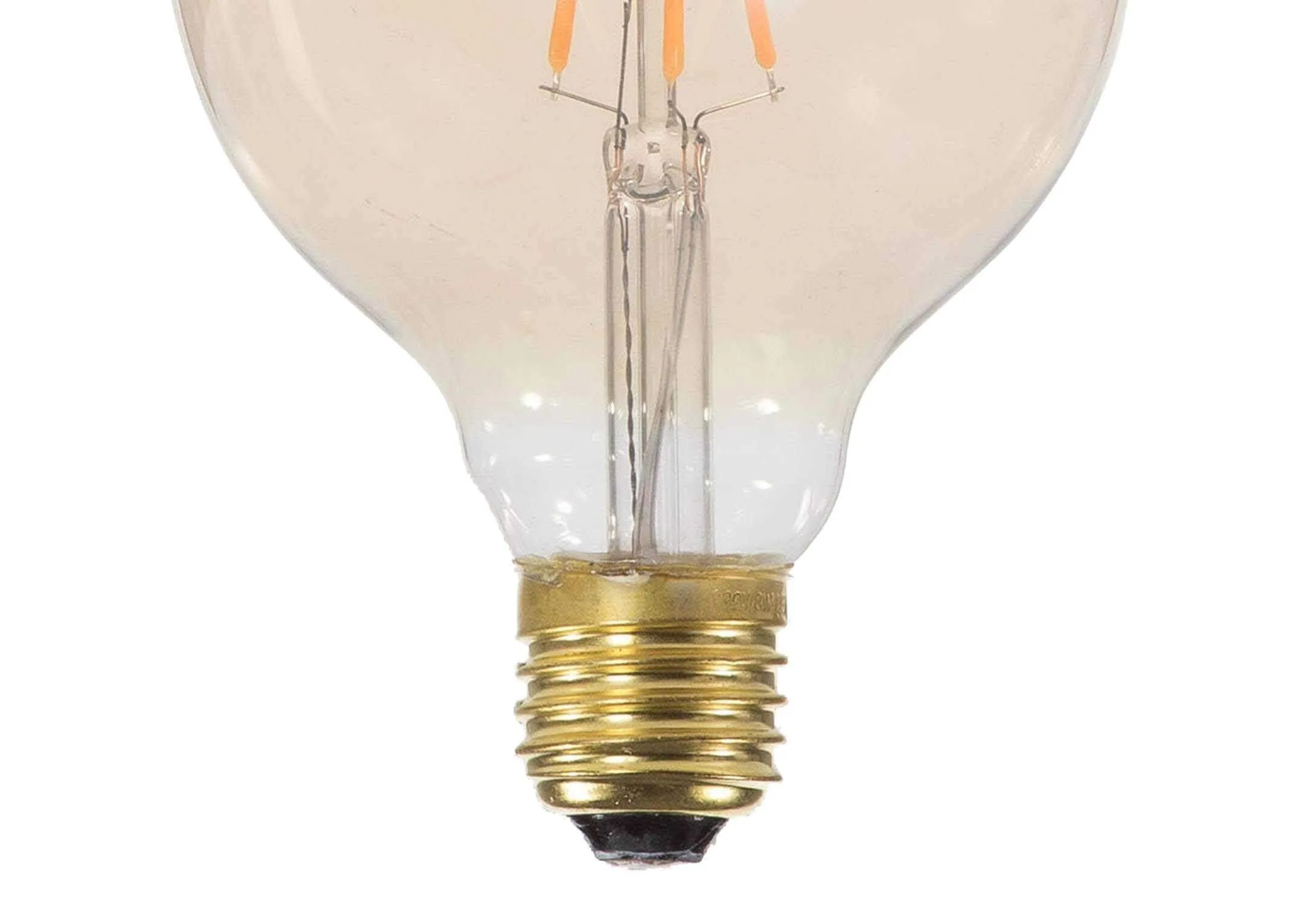 Detailed close-up view of the Vintage Globe 3 watt LED light-bulb showing the E27 screw base