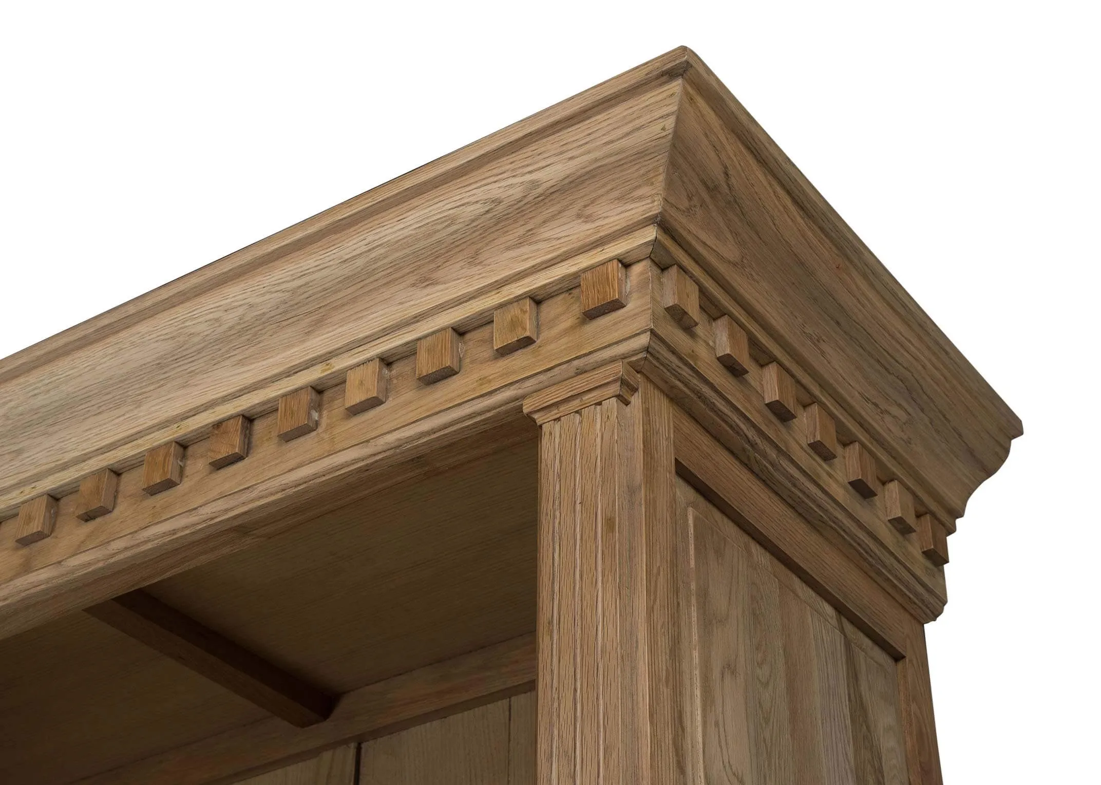 A close up of the top corner of the Iona bookcase with ladder.