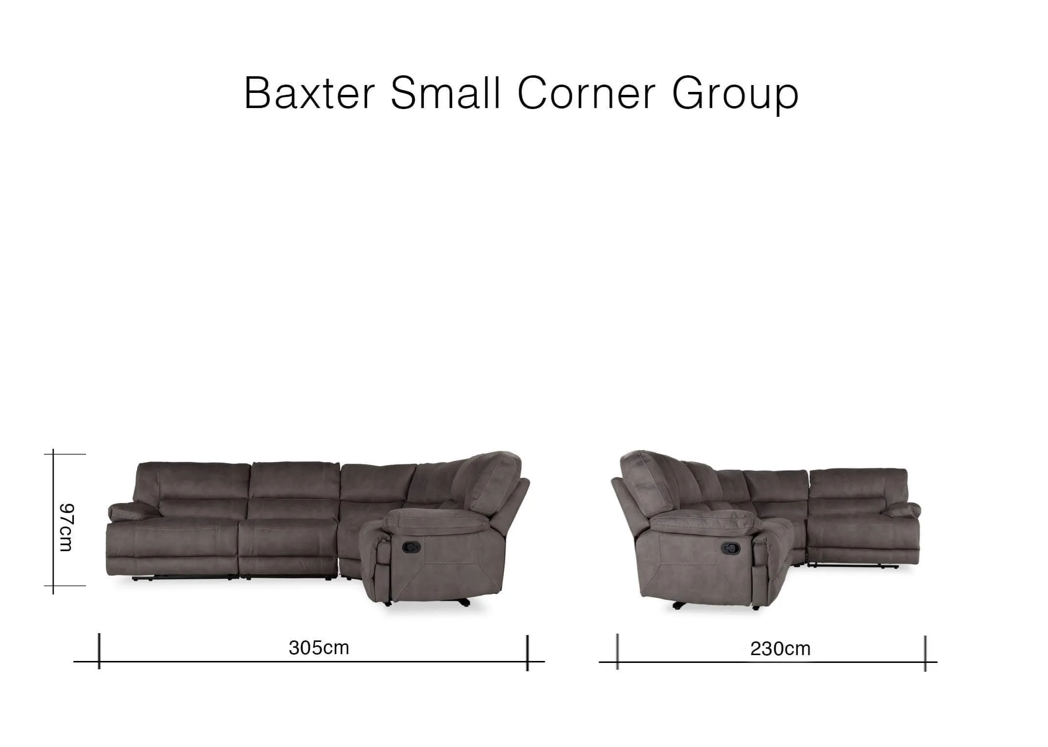 Baxter small corner groups sofa 97cm (Height) x 305cm (Width) x 230cm (Depth)