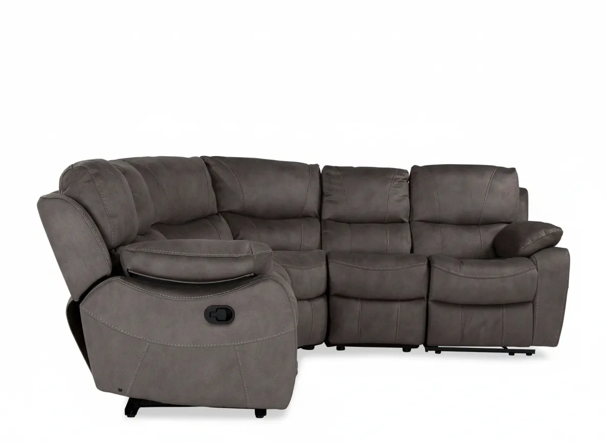 A dimension image of the Hannah grey corner soaf with 