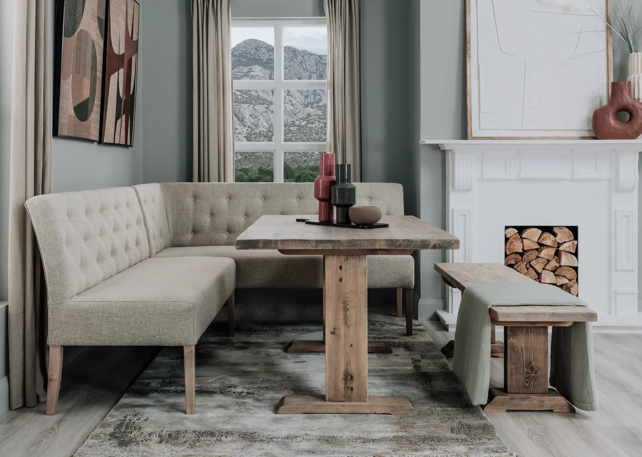 150cm Grey Wooden Dining Table - Grafton