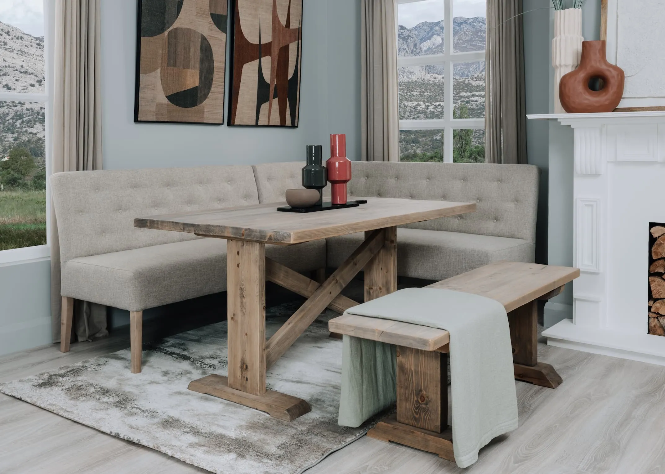 Grey Wooden Dining Table - Grafton