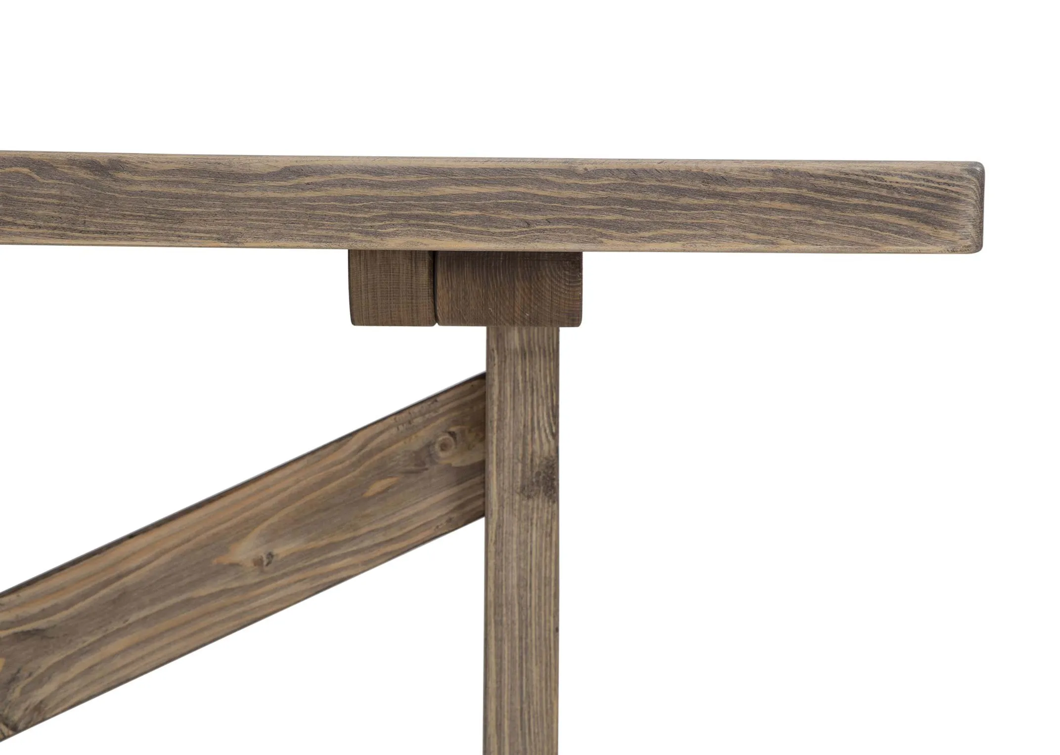 A close up of the rustic wooden finish on the Grafton wooden dining table.