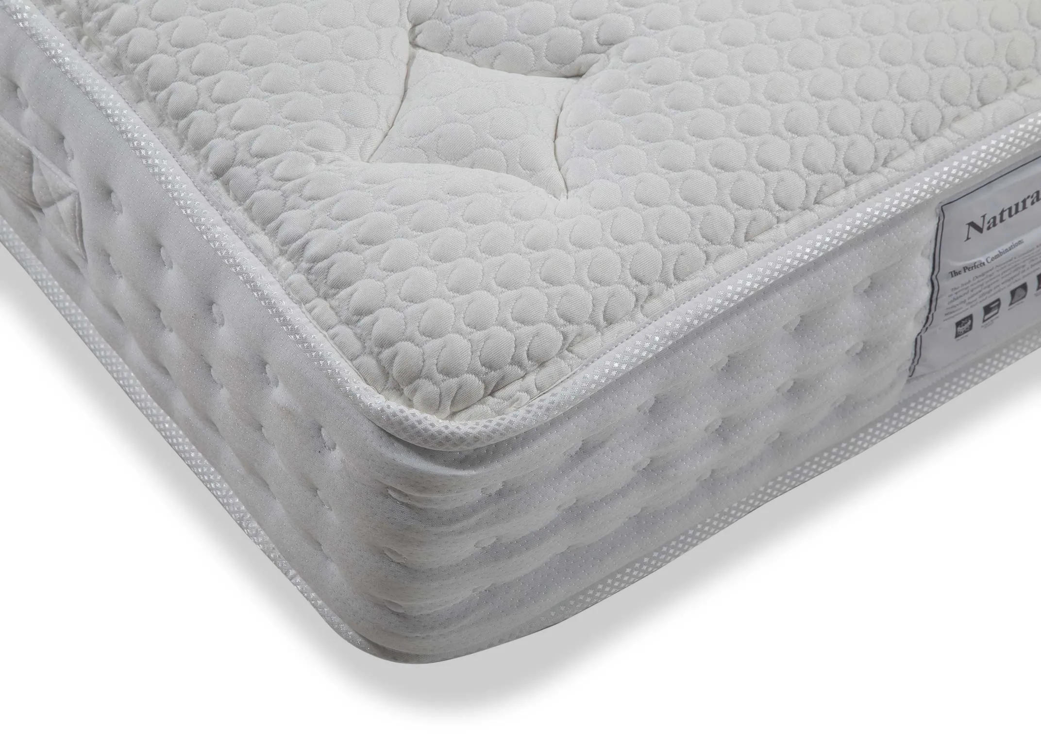 A view along the short side of the Natural Comfort mattress.