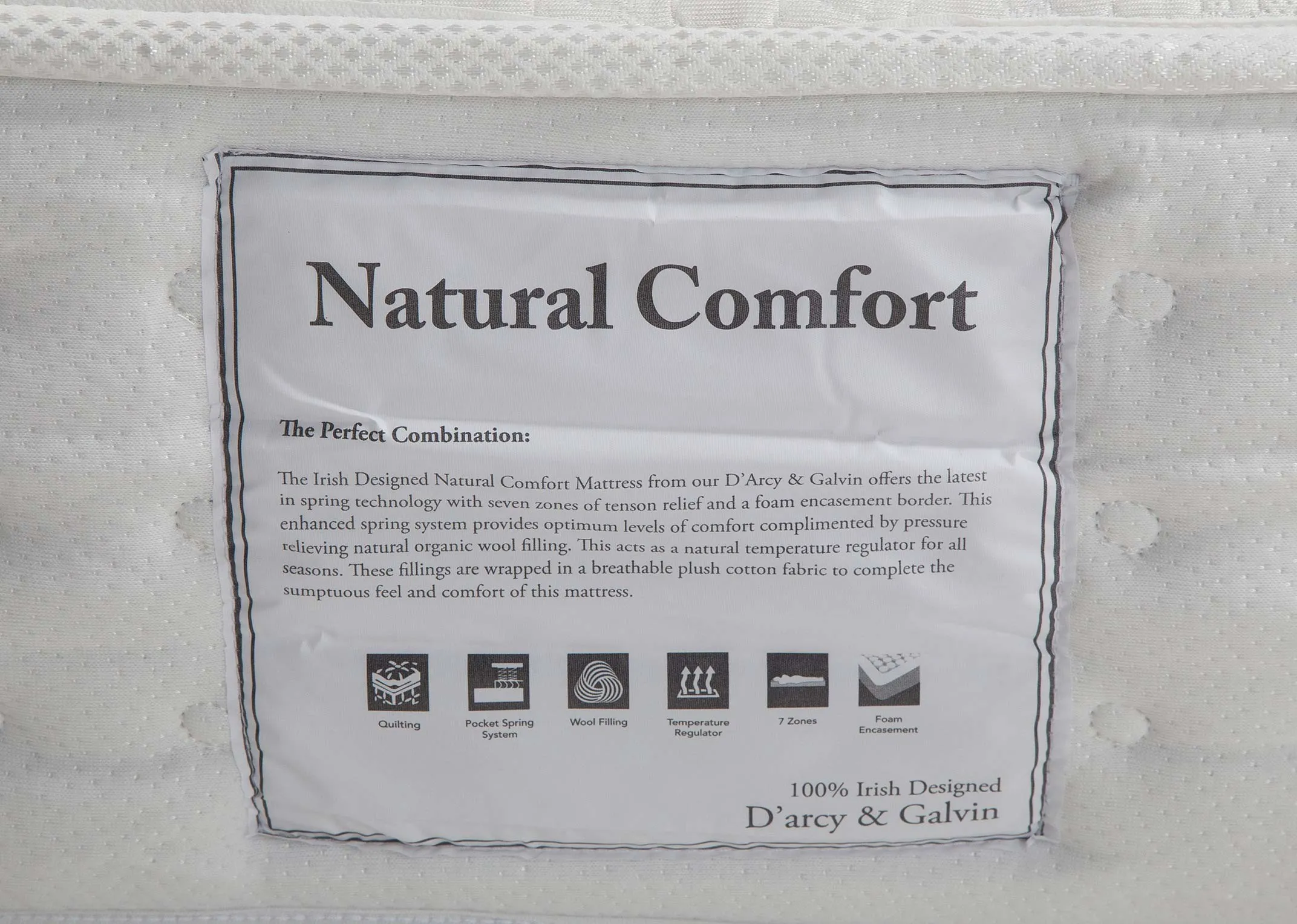 A shot of the Natural Comfort mattress rolled up.