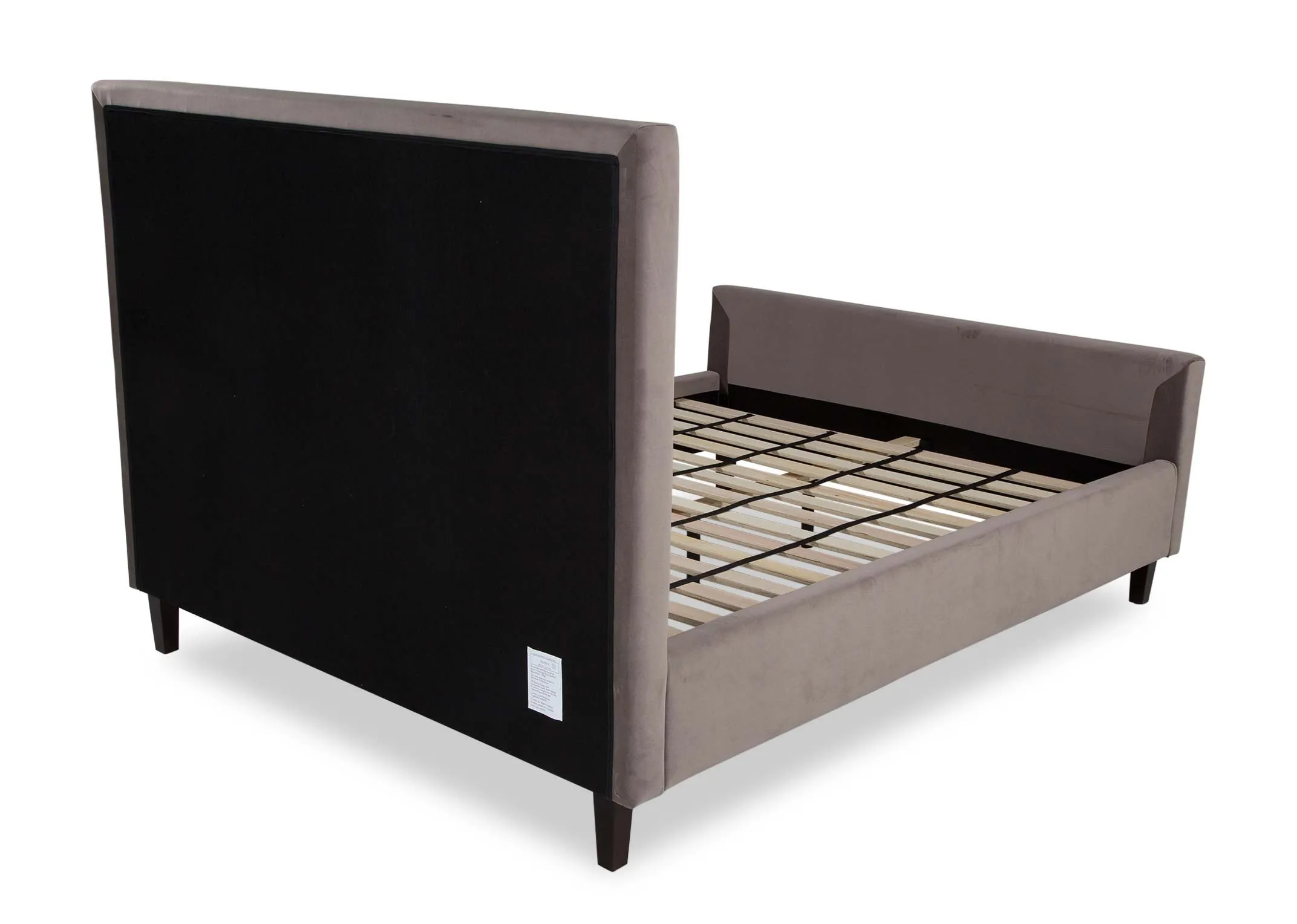 A sideview image of the Majestic 5ft Grey Velvet bedframe.