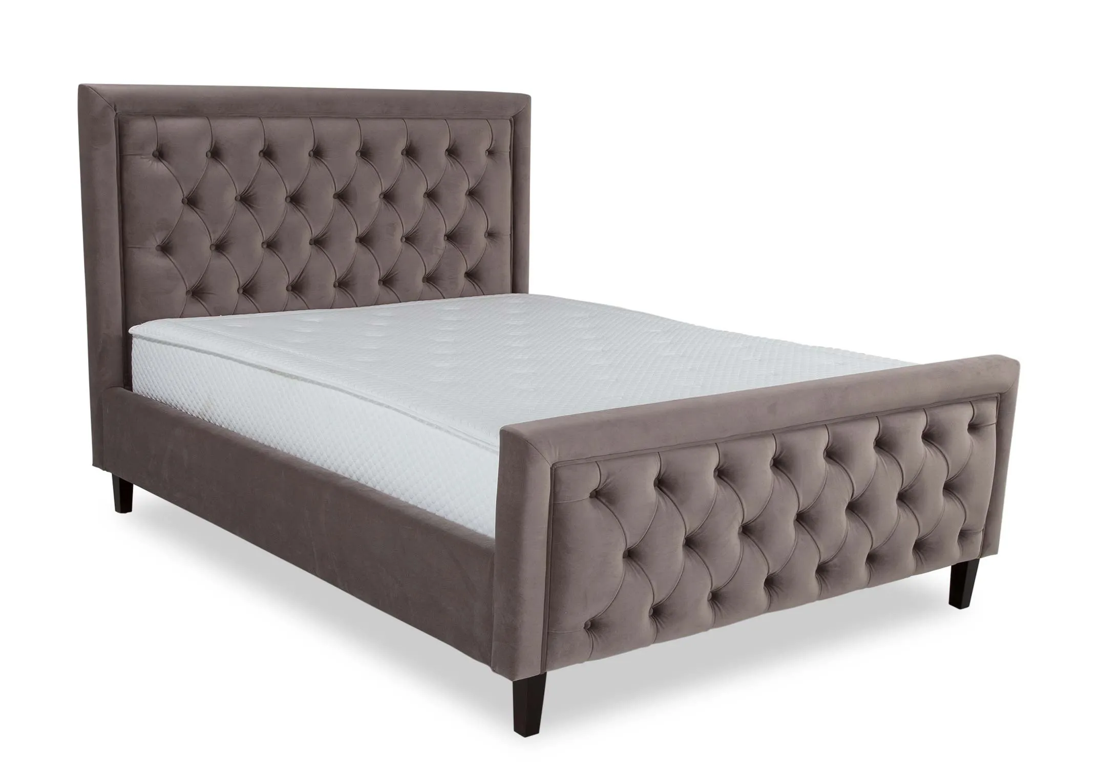 Super King (6 FT) Taupe Velvet Bed Frame - Majestic