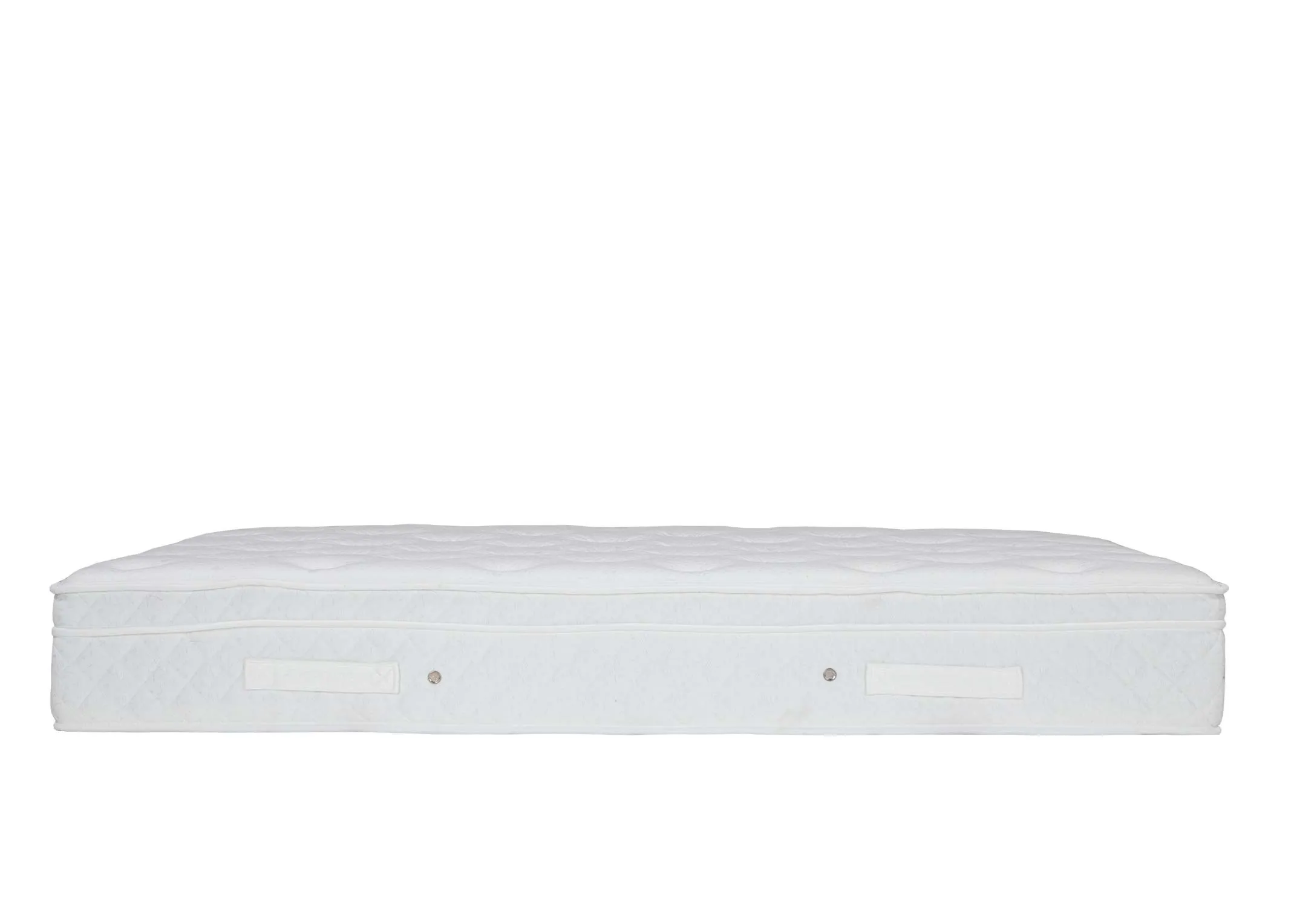 A view along the long side of the Tranquil 3 ft mattress highlighting the handles for easy lifting.