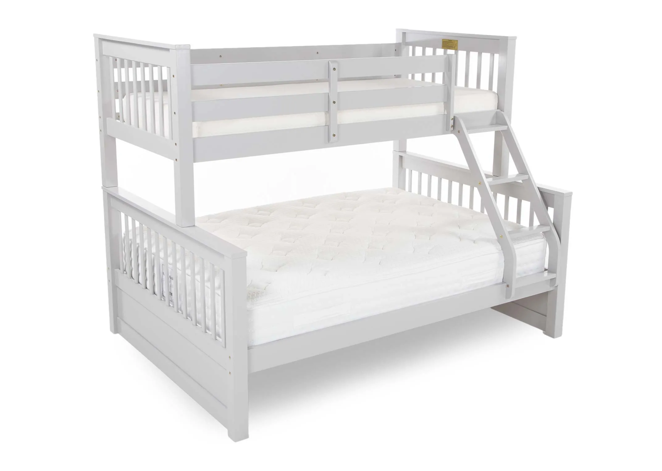 Twin (3ft) & (4ft6) Grey Bunk Bed - Lara