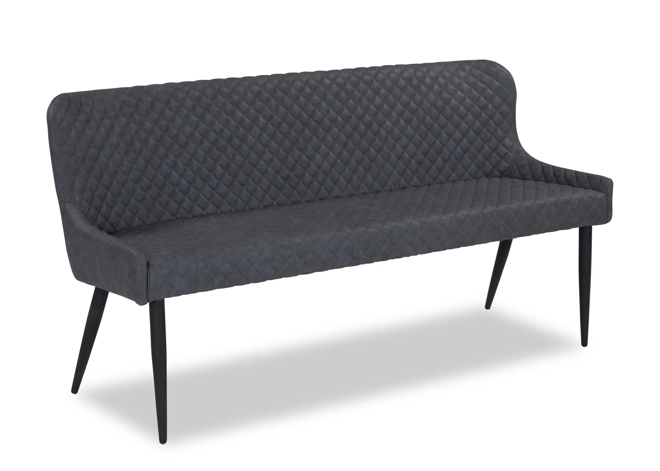 A power shot image of the Ottowa dining bench in grey vintage fabric.