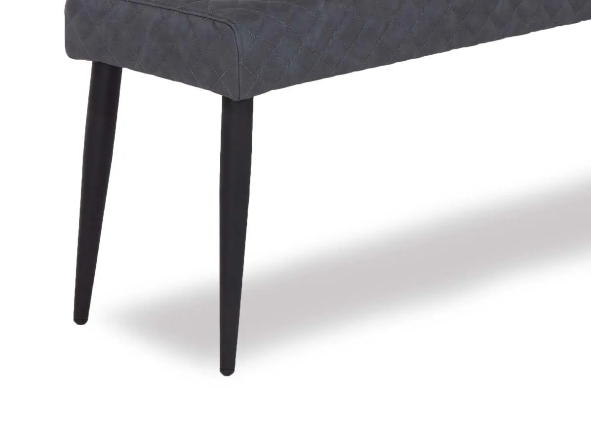 A close up image of the legs of the Ottowa grey dining bench.