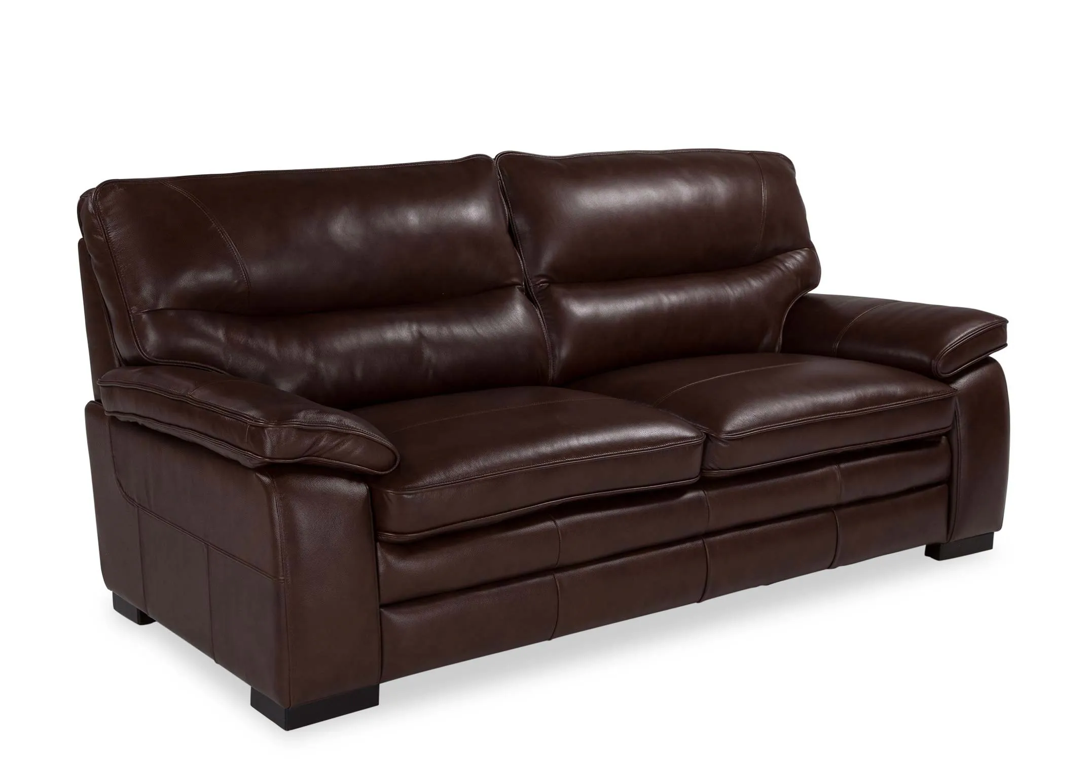 Brown Leather 2.5 Seater Sofa - Apollo