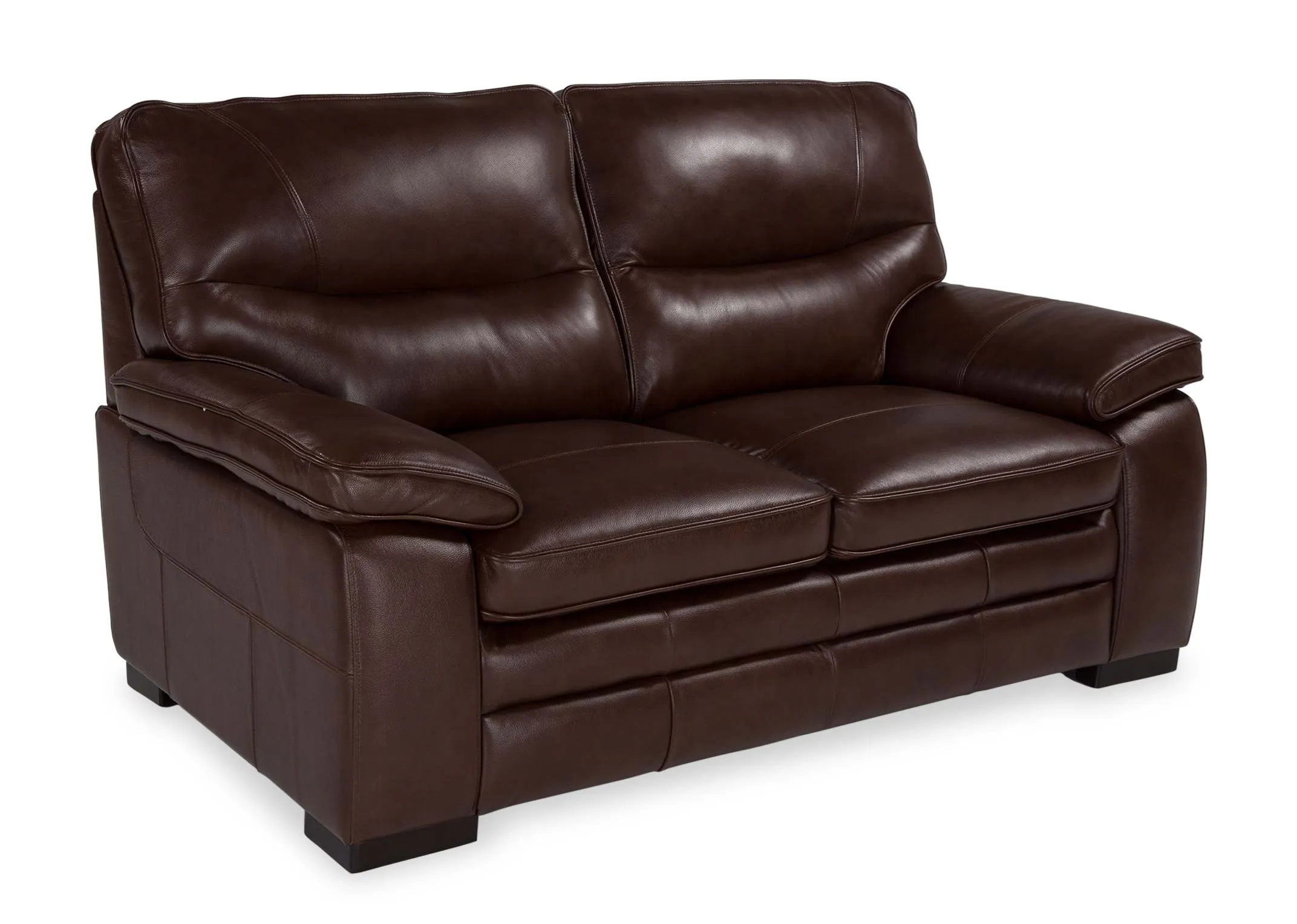 A front angle shot of the two seater apollo sofa.