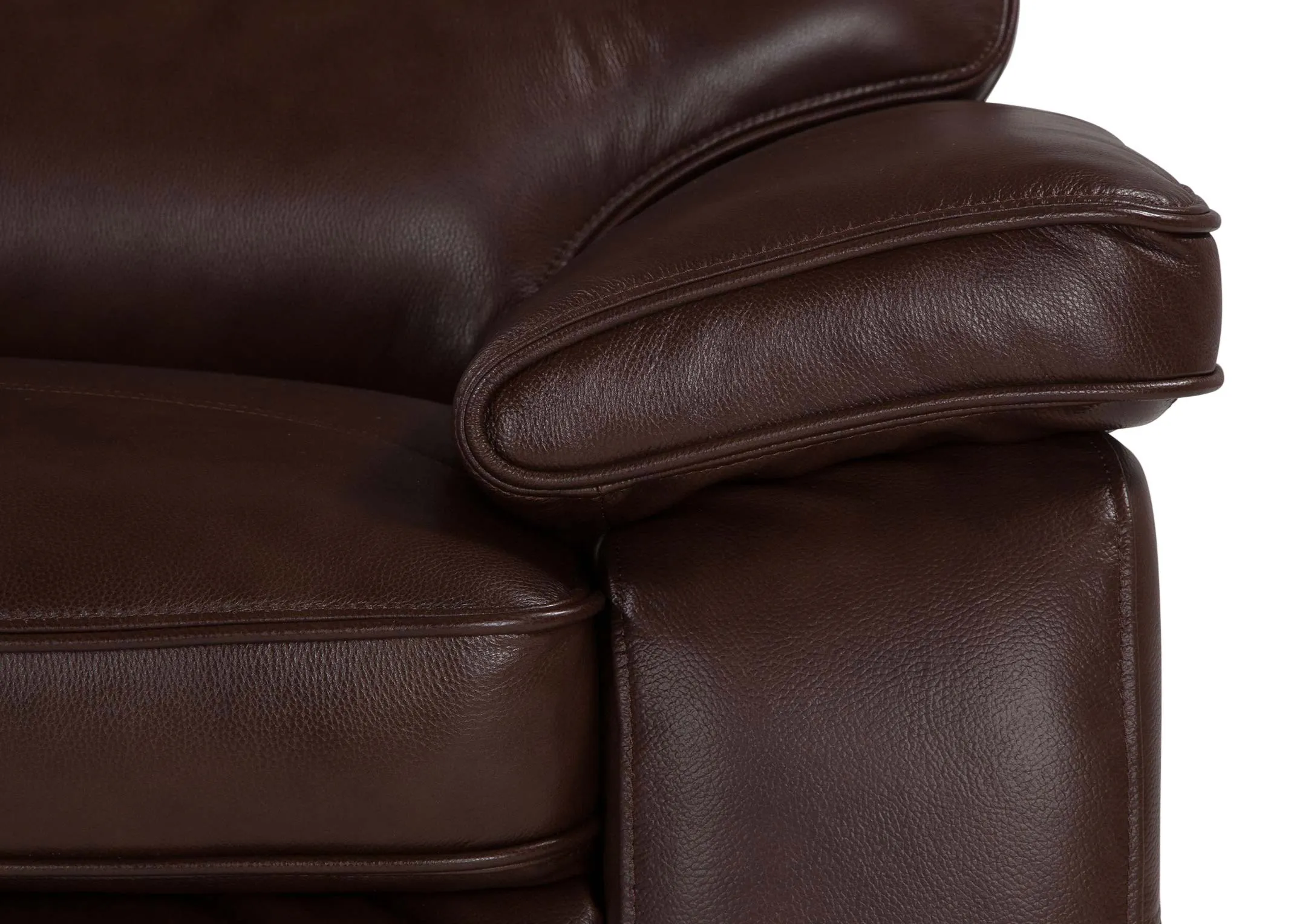 A close up image of the arm of the two seater apollo sofa.