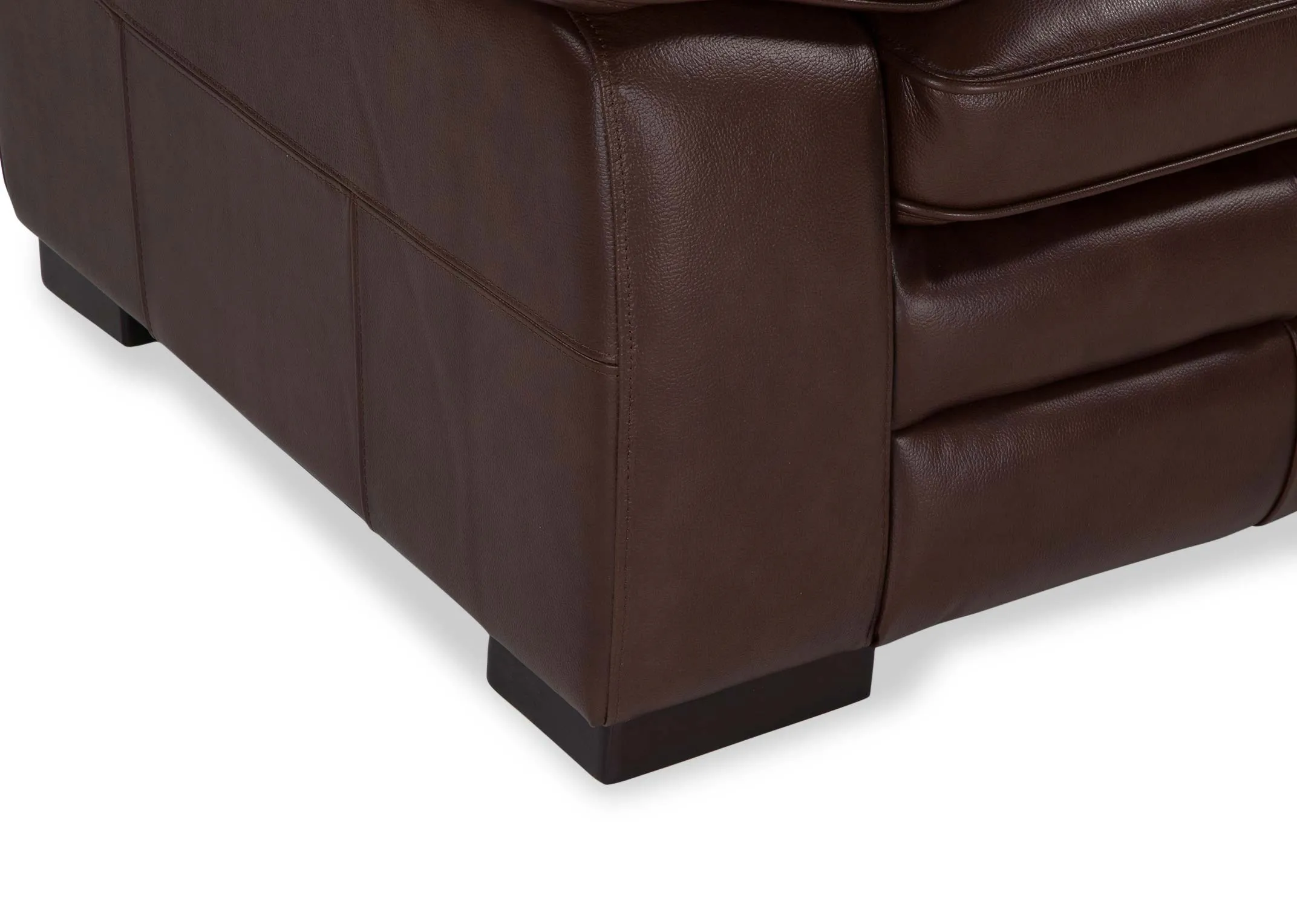 A close up of the base of the two seater apollo sofa.