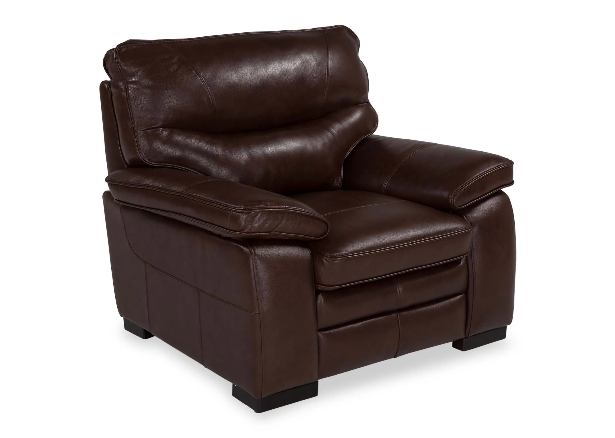 A powershot image of the Apollo brown leather armchair.